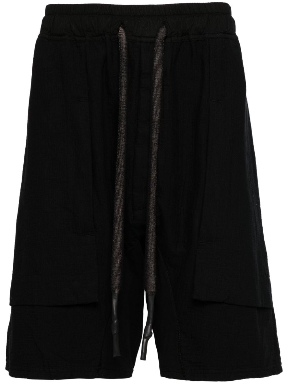 gusset-detail organic cotton track shorts - 1