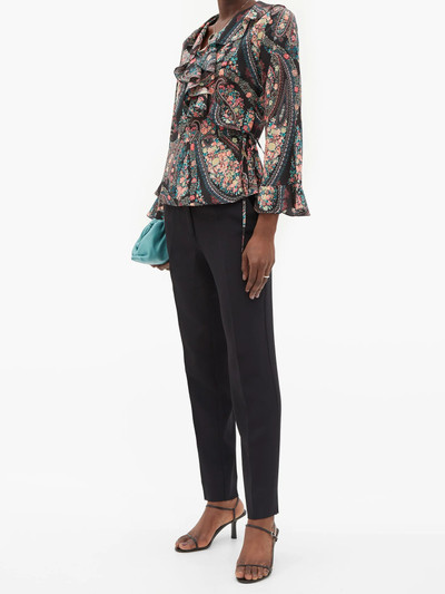 Etro Pleated cady straight-leg trousers outlook