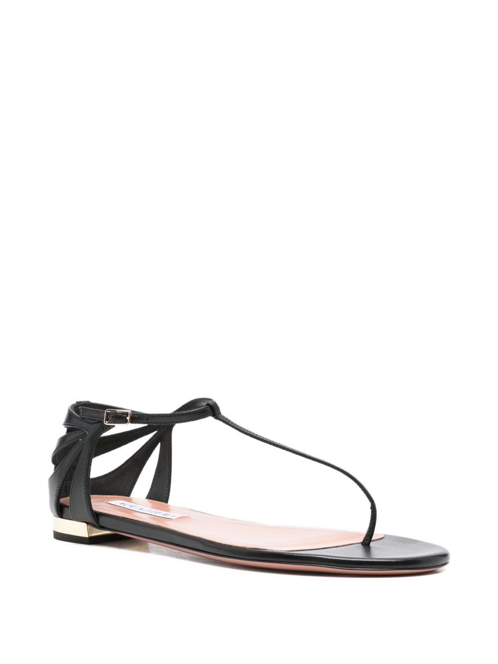 leather fan-cut sandals - 2