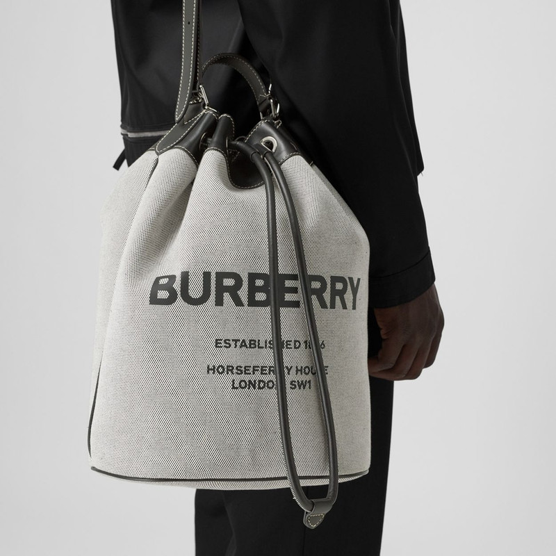 Horseferry Print Cotton Canvas Drawcord Tote 3