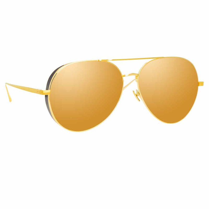 LINDA FARROW Ace Sunglasses in Gold outlook