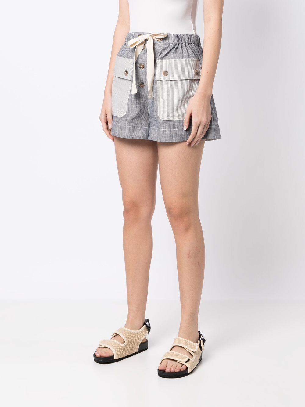 drawstring-waist shorts - 3