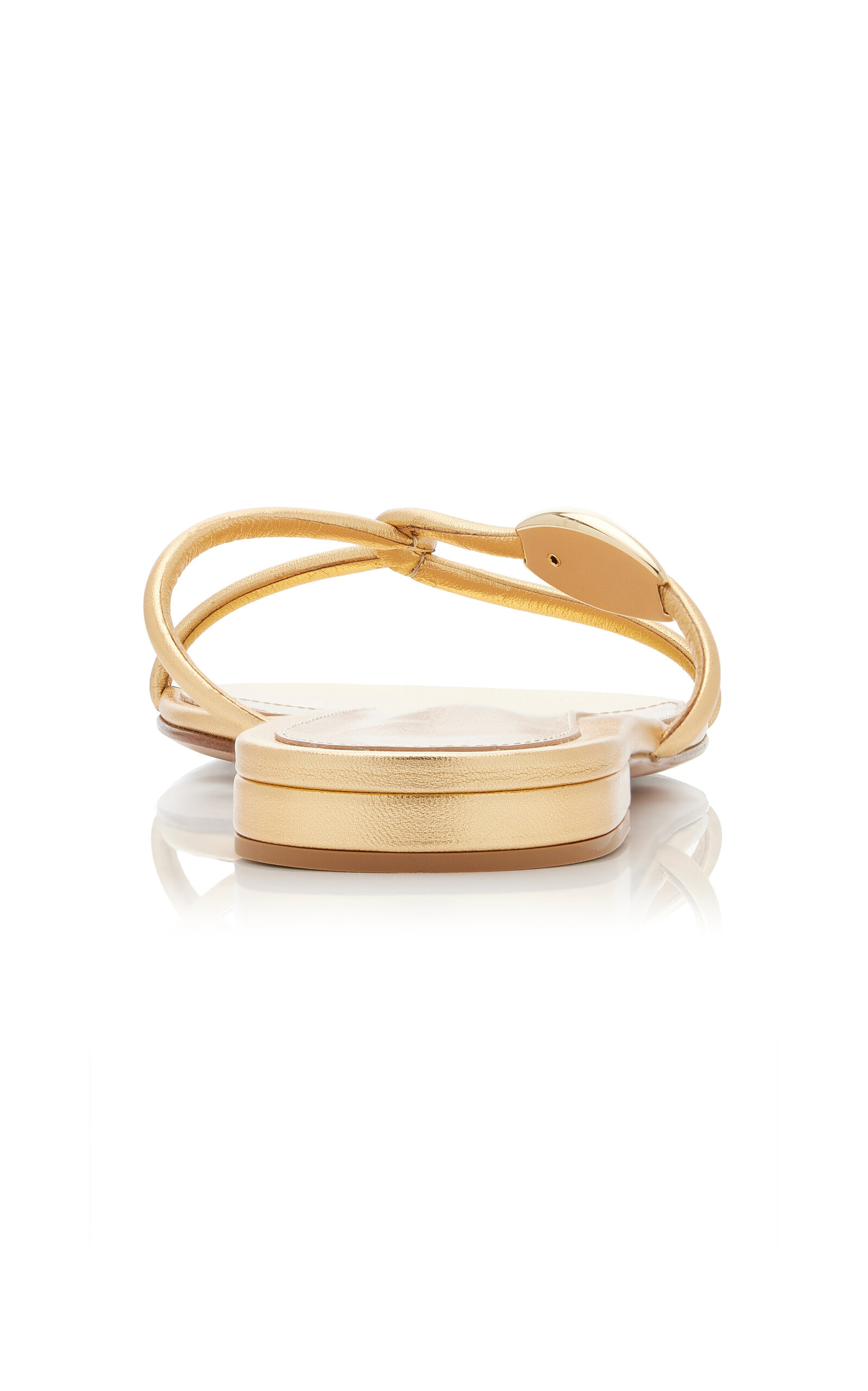 Metallic Leather Sandals gold - 5