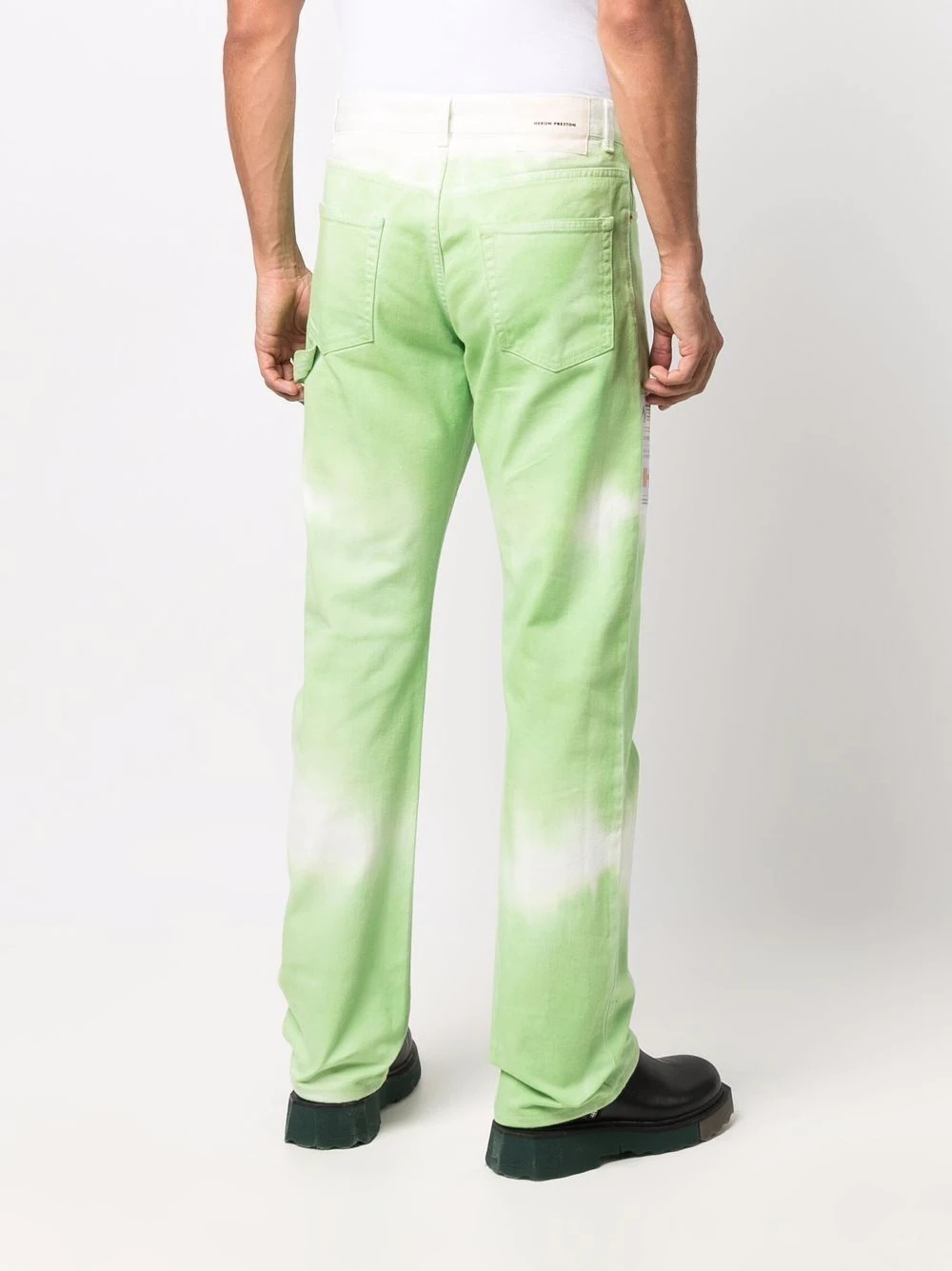 logo-patch tie-dye trousers - 4