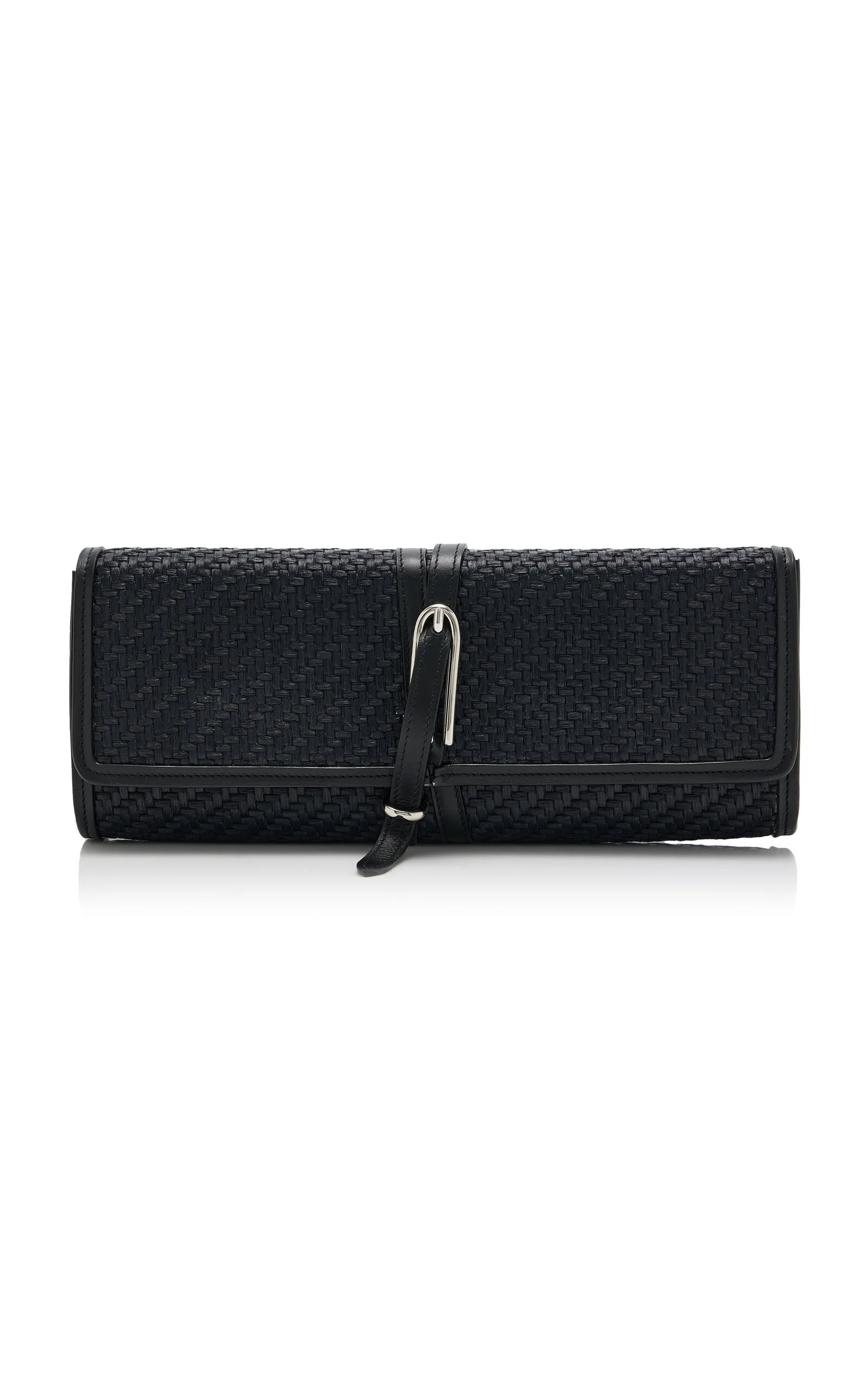 Belted Raffia Clutch black - 1
