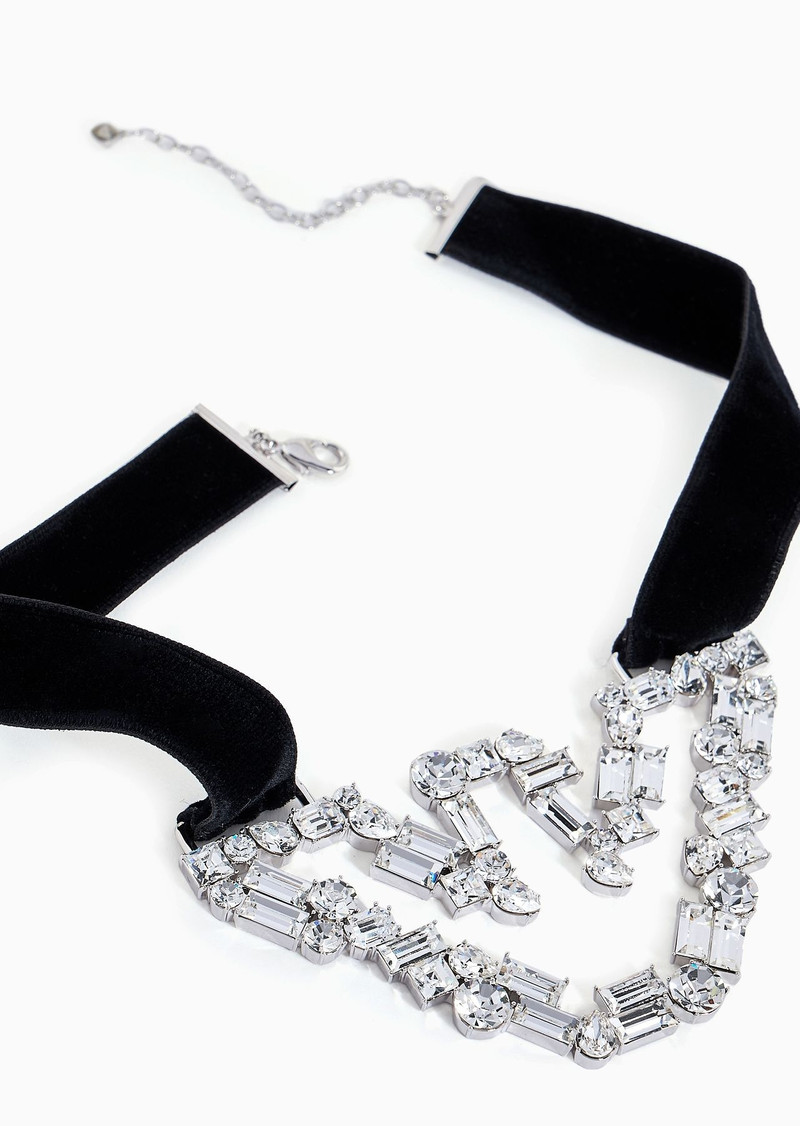 EMPORIO ARMANI Silver-Tone Brass Bib Necklace outlook