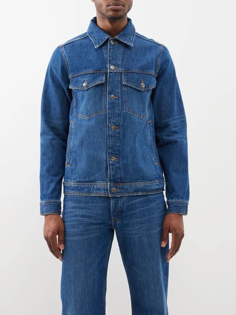 Wood Wood Ivan contrast-stitch denim jacket matchesfashion