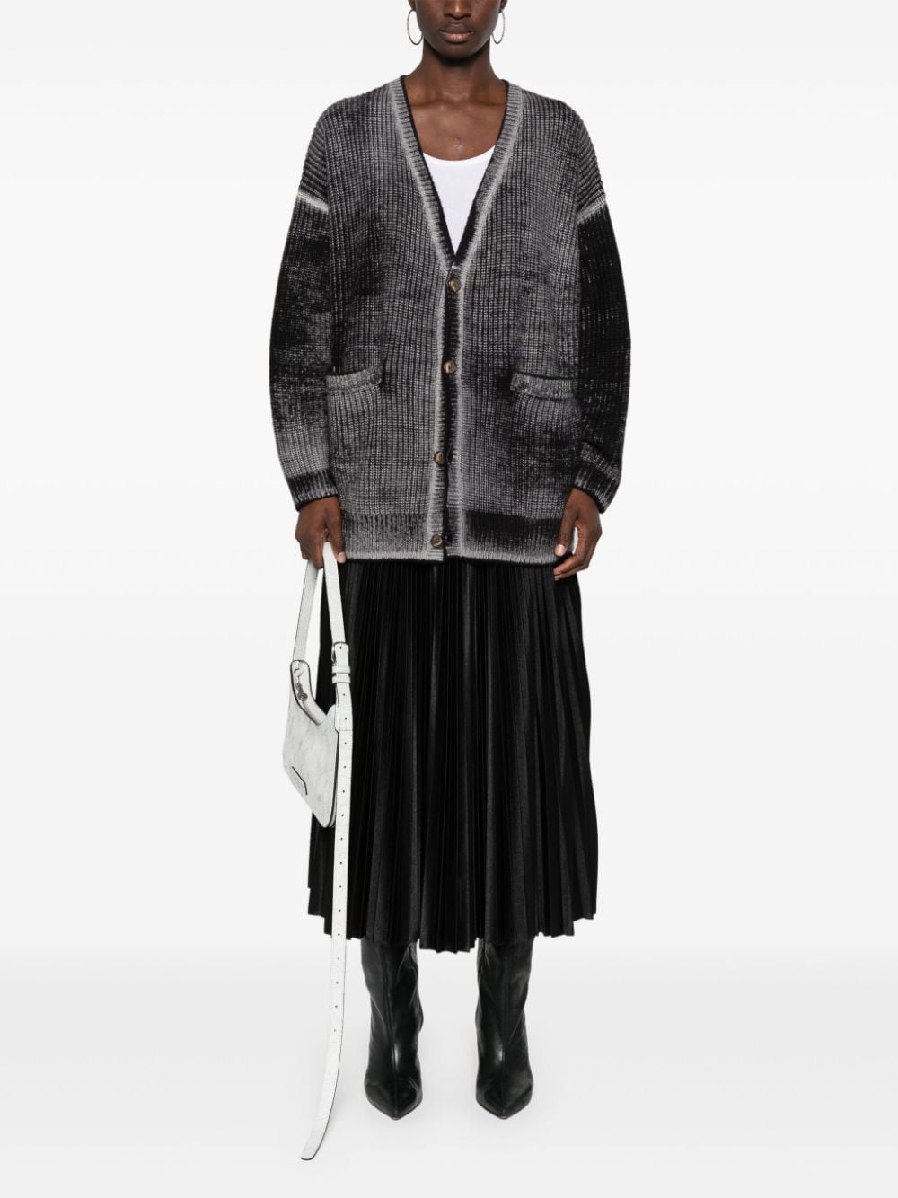 faded-effect cardigan - 2