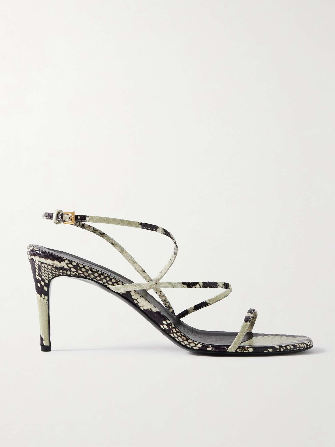 サンダル・ミュール KHAITE loop sandals F3076 920 Loop Sandal with Beads in Black Leather – KHAITE