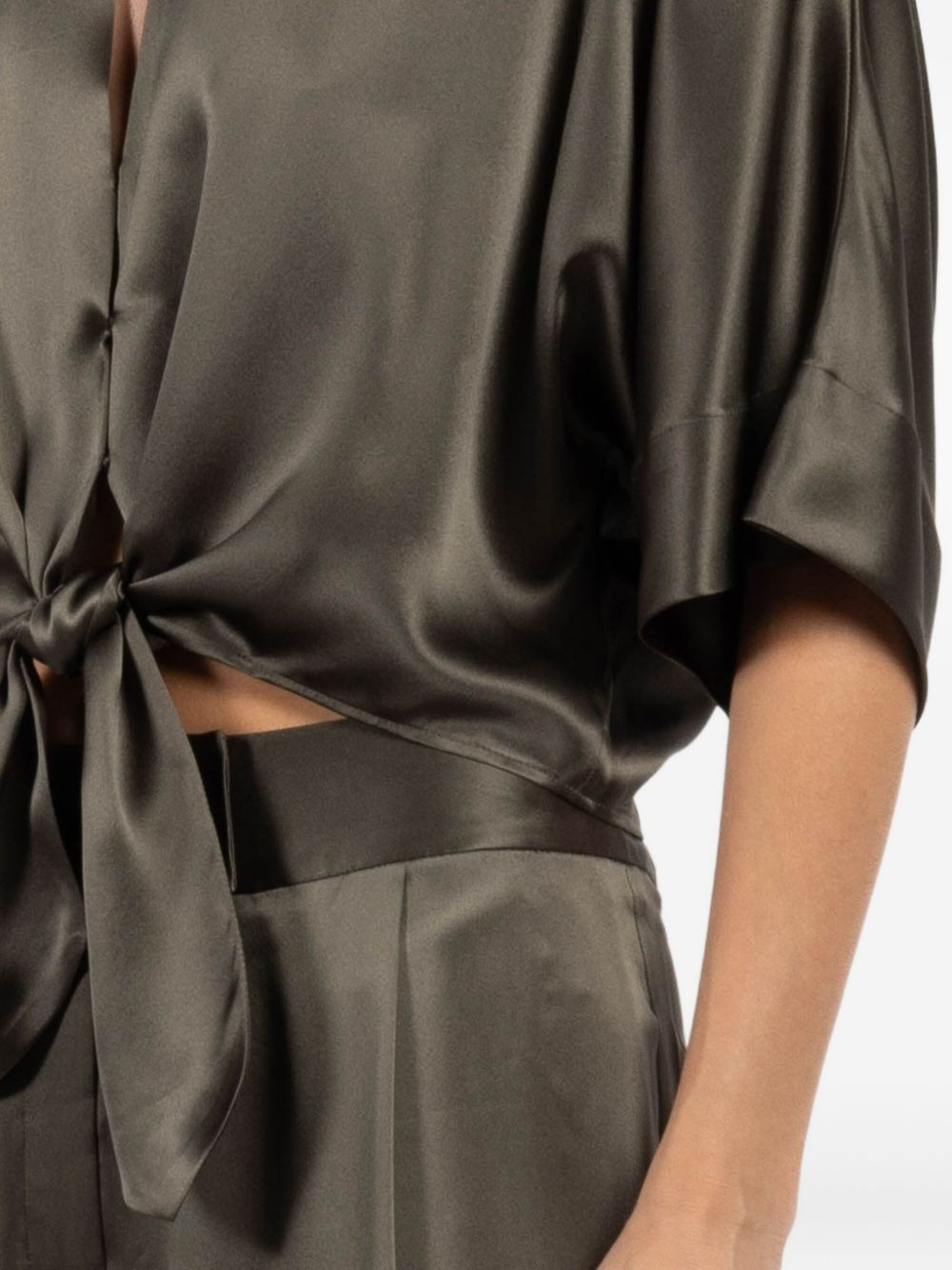 tie-front short-sleeve blouse - 4