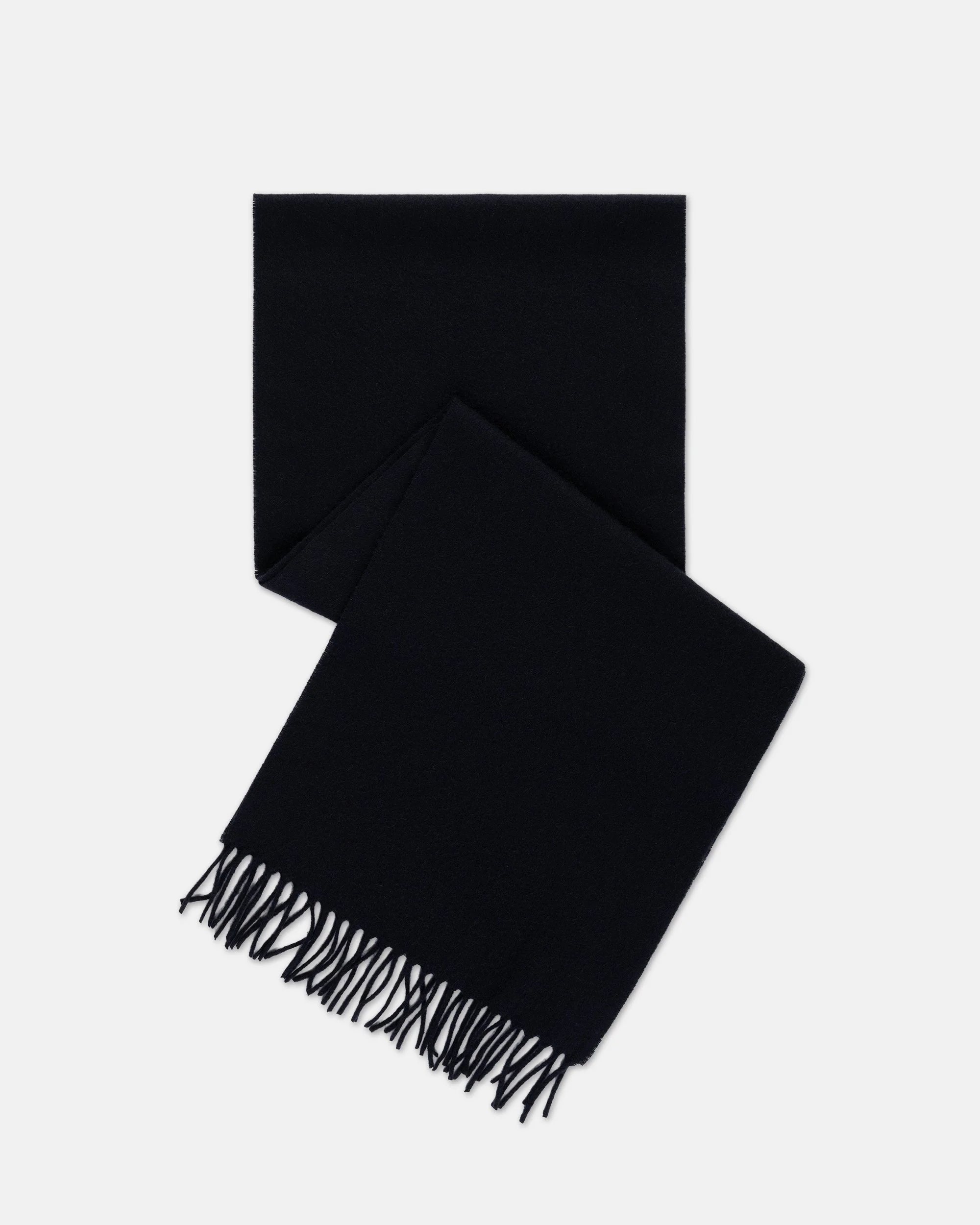 MADE-IN-ENGLAND SOLID BLACK CASHMERE MUFFLER - 1