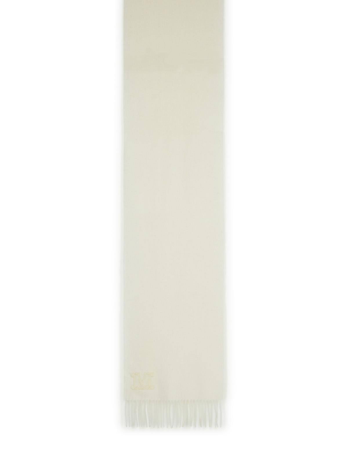 Max Mara 'Wsdalia' Optical White Cashmere Scarf Women - 2