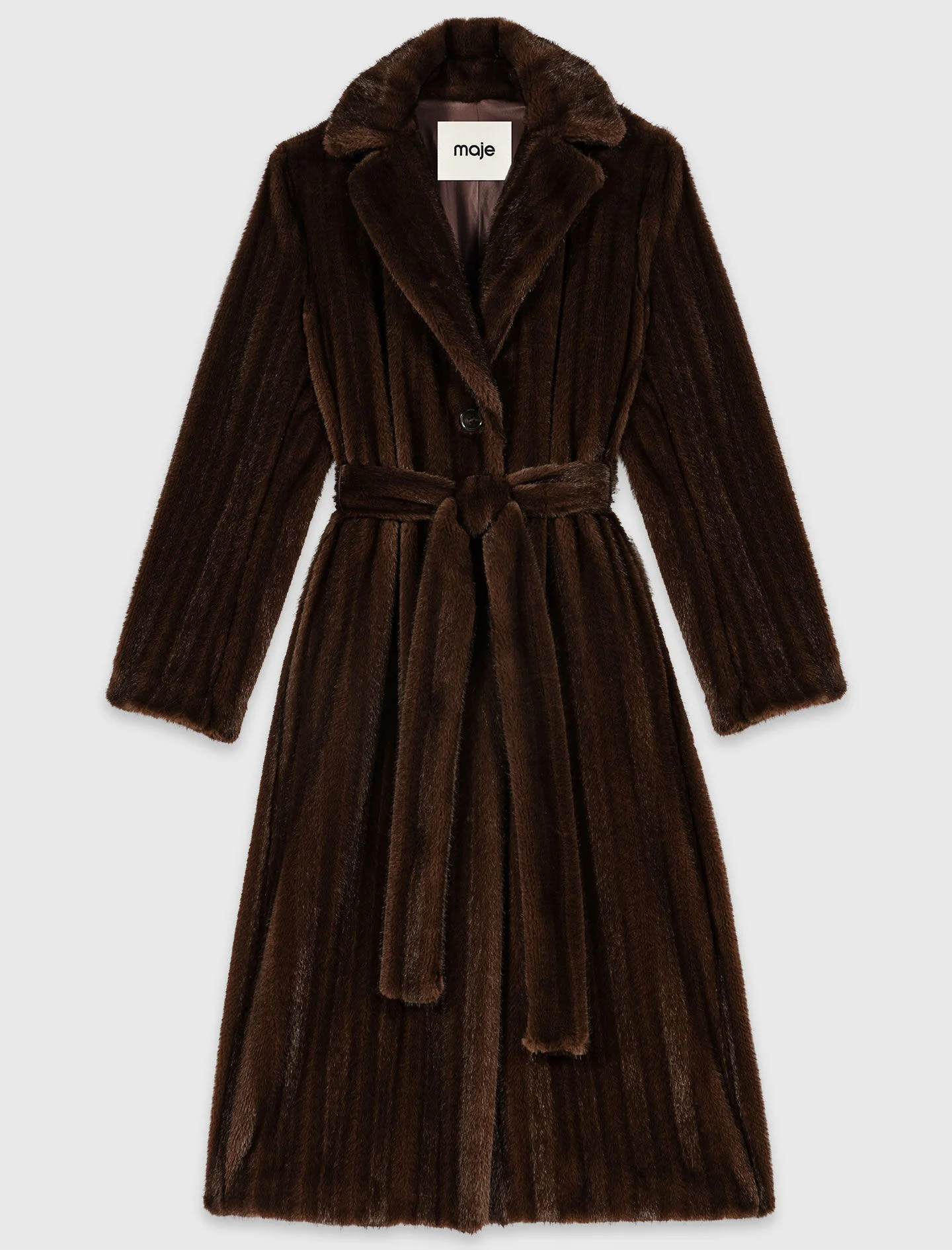 Long faux fur coat - 1