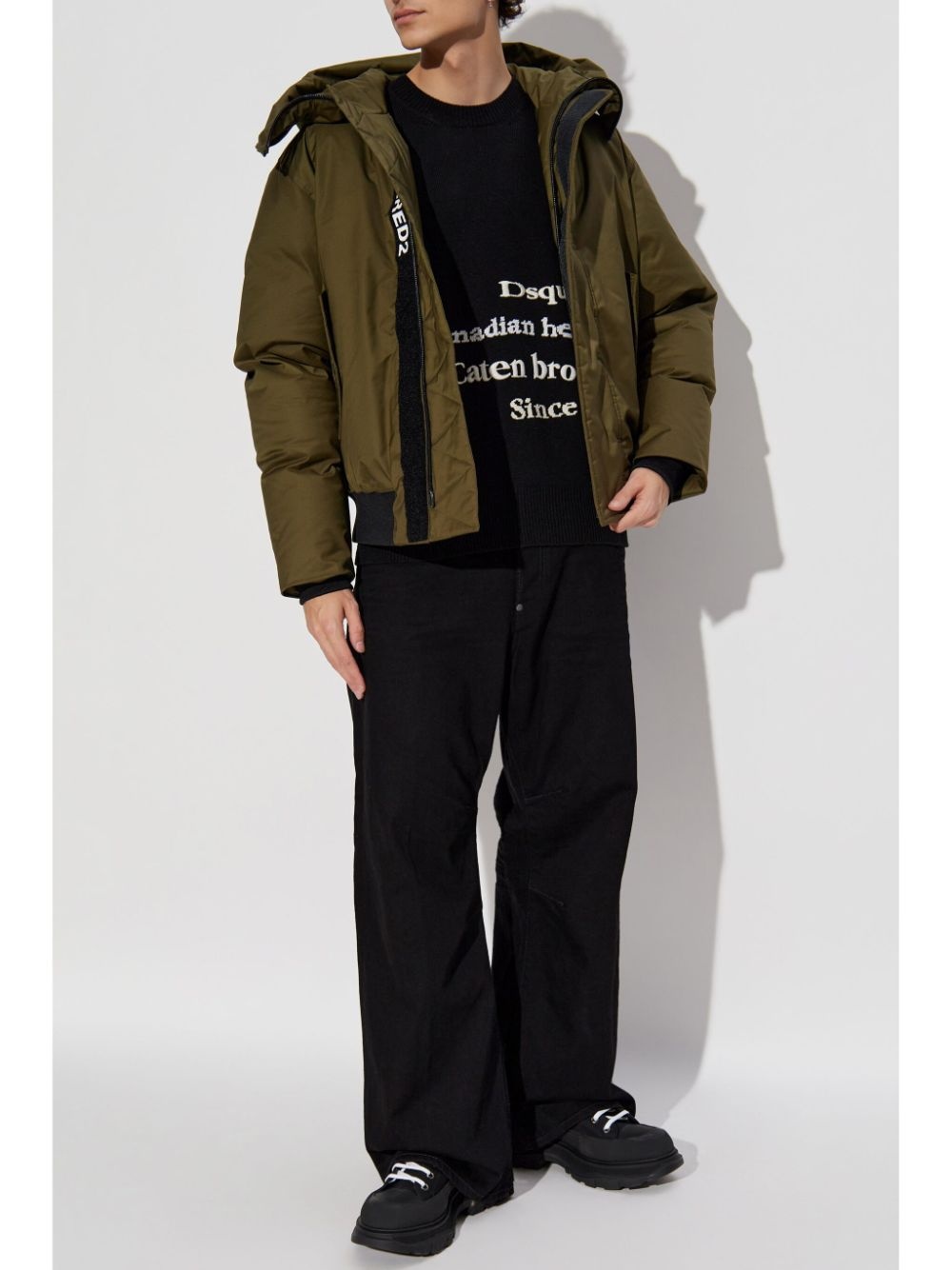 text-embroidered sweater - 2