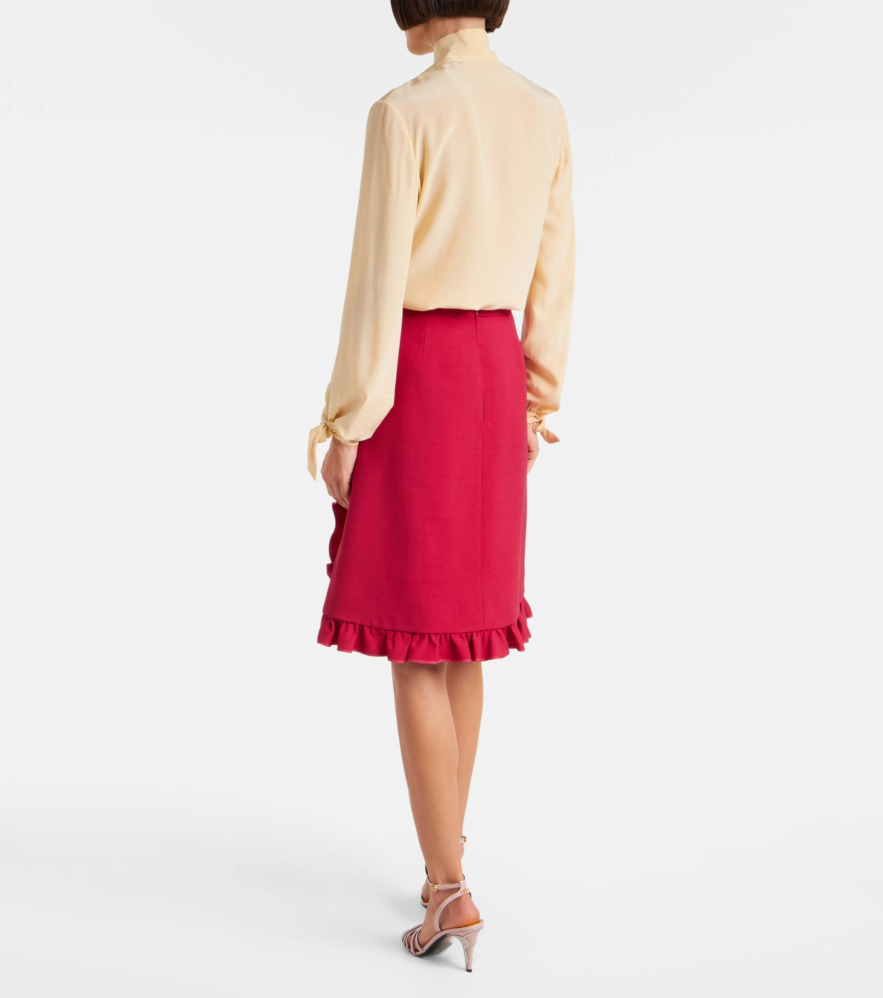 Crepe Couture ruffled midi skirt - 3