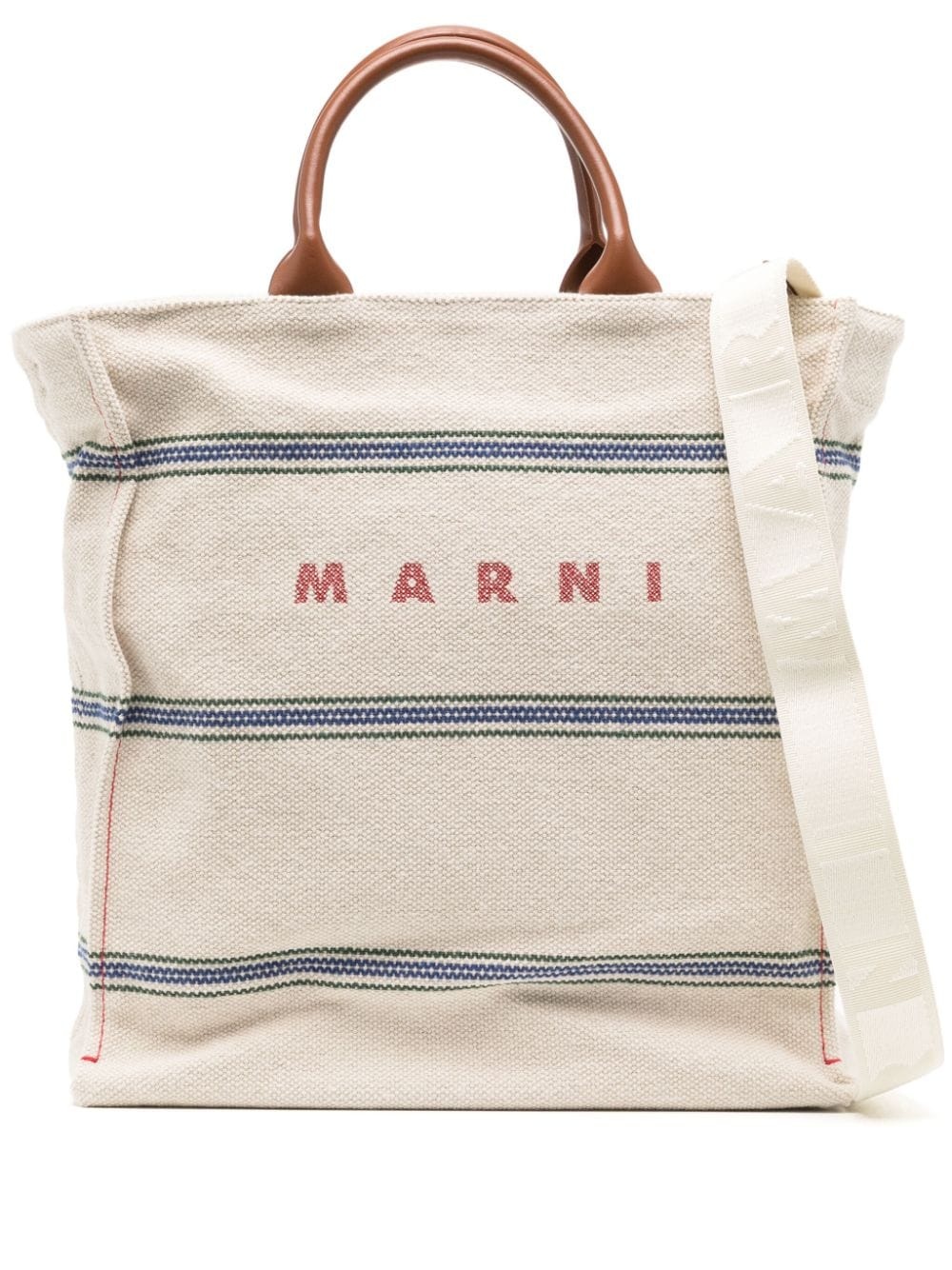 logo-print canvas tote bag - 1