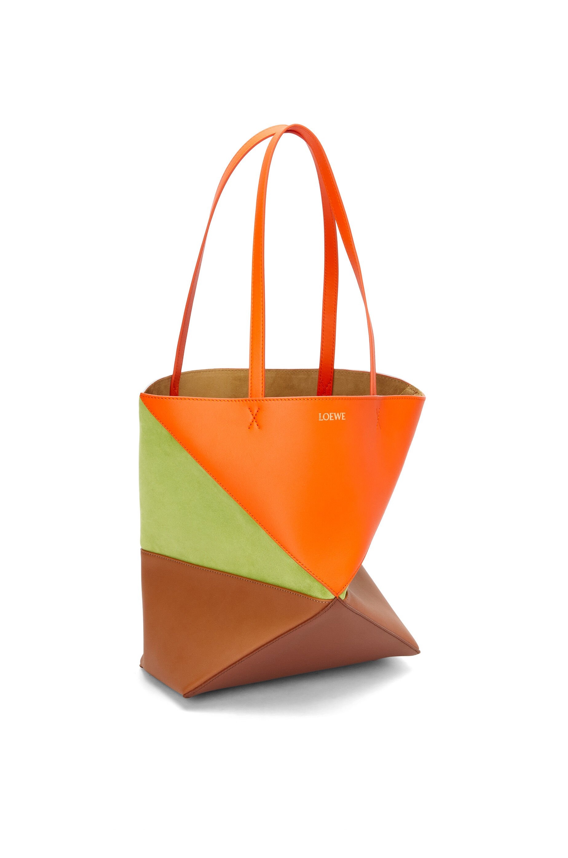 Medium Puzzle Fold tote in calfskin and suede - 4