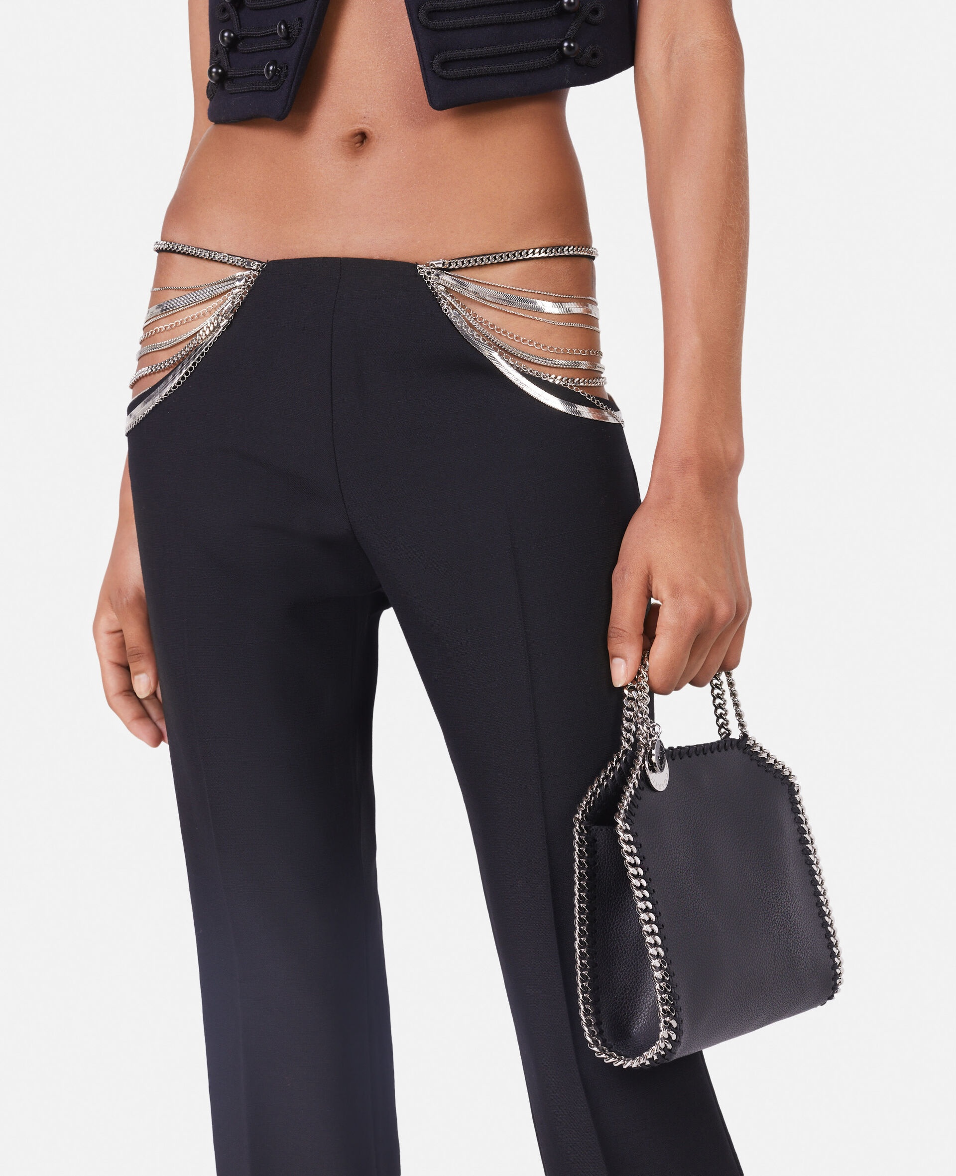 Ultra Low Rise Chain Trousers - 4
