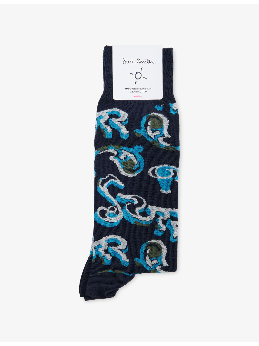 Walzer Graphic-Print Stretch-Cotton Ankle Socks - 1