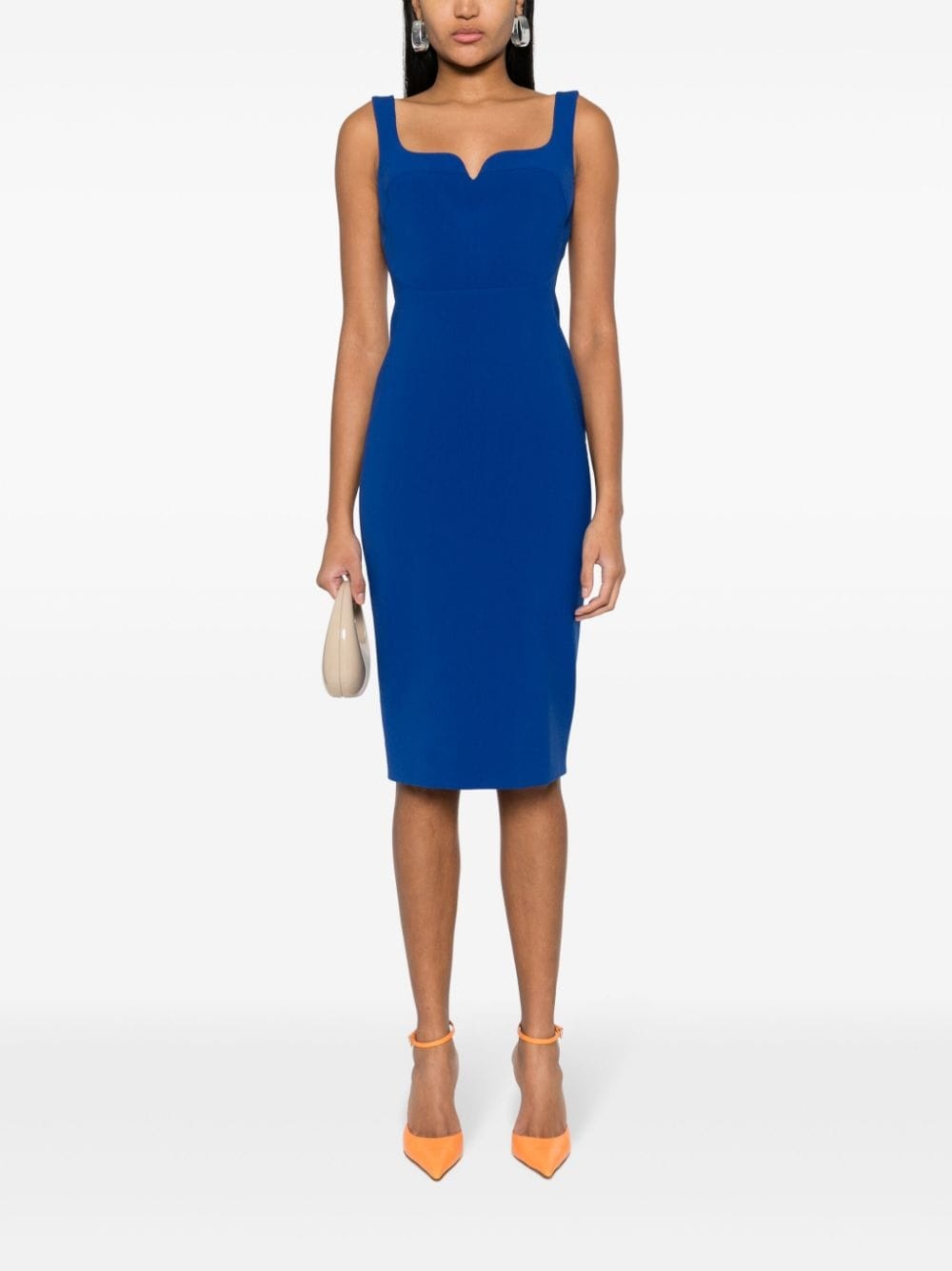 sleeveless crepe dress - 2