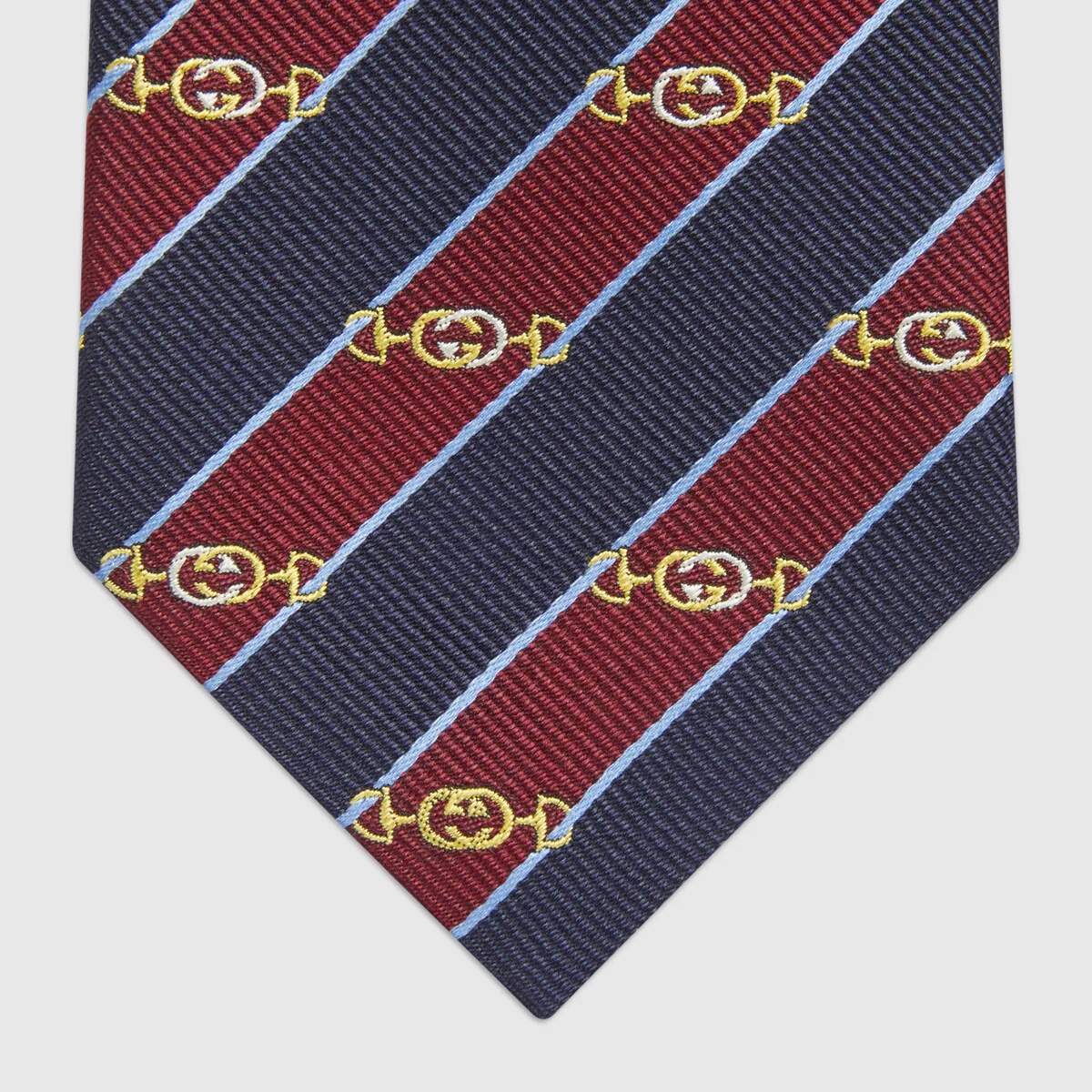 Interlocking G Horsebit jacquard silk tie - 3