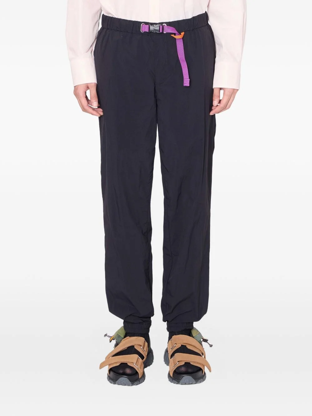 elasticated-belt trousers - 1