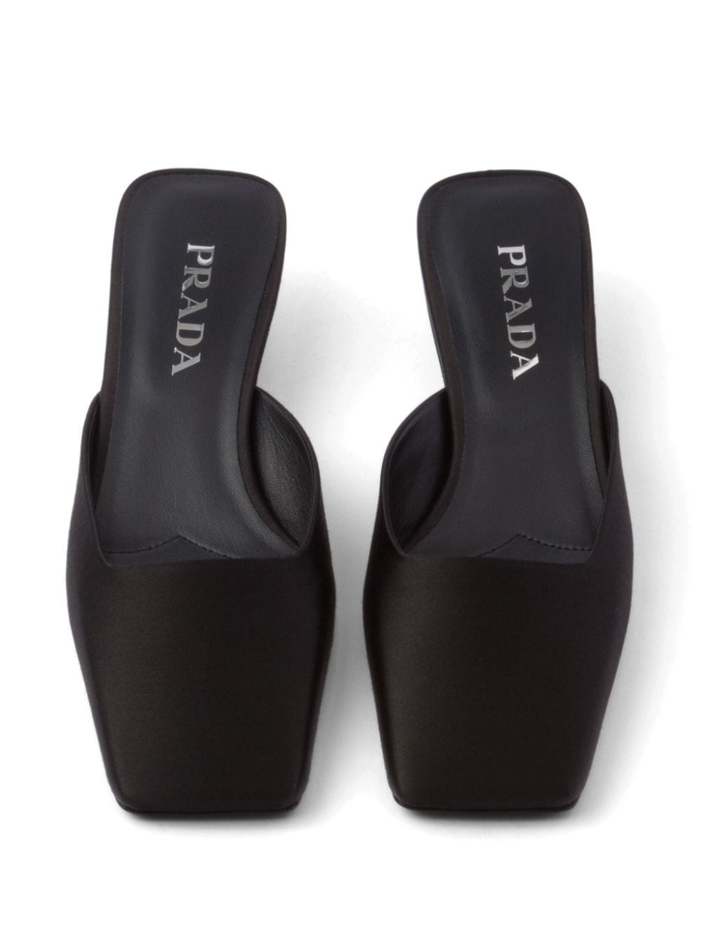 square-toe satin mules - 4
