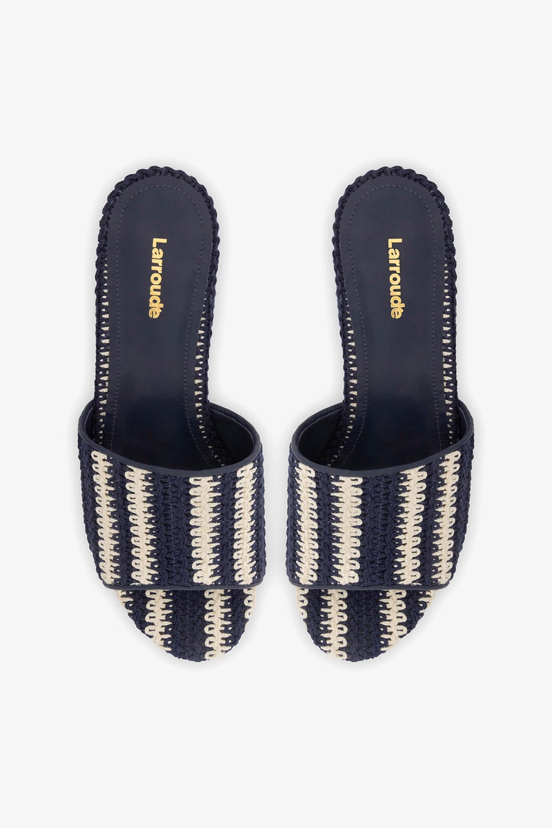 Miso Crochet Mule Striped Navy 7