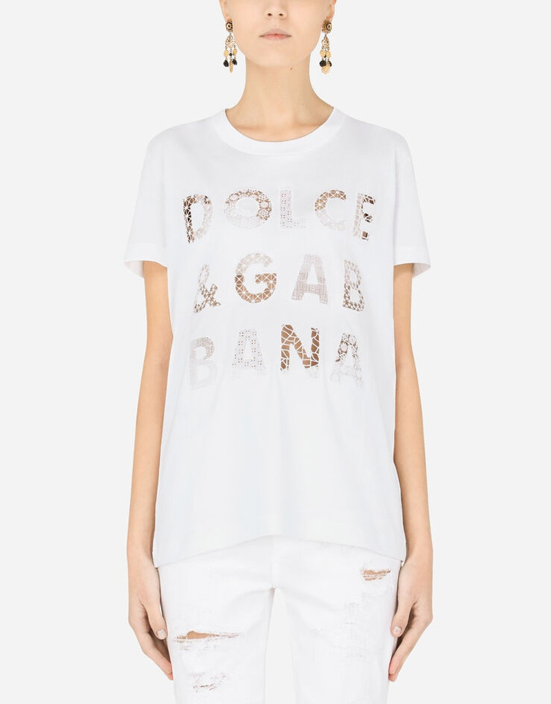 Jersey T-shirt with Dolce & Gabbana embroidery 2