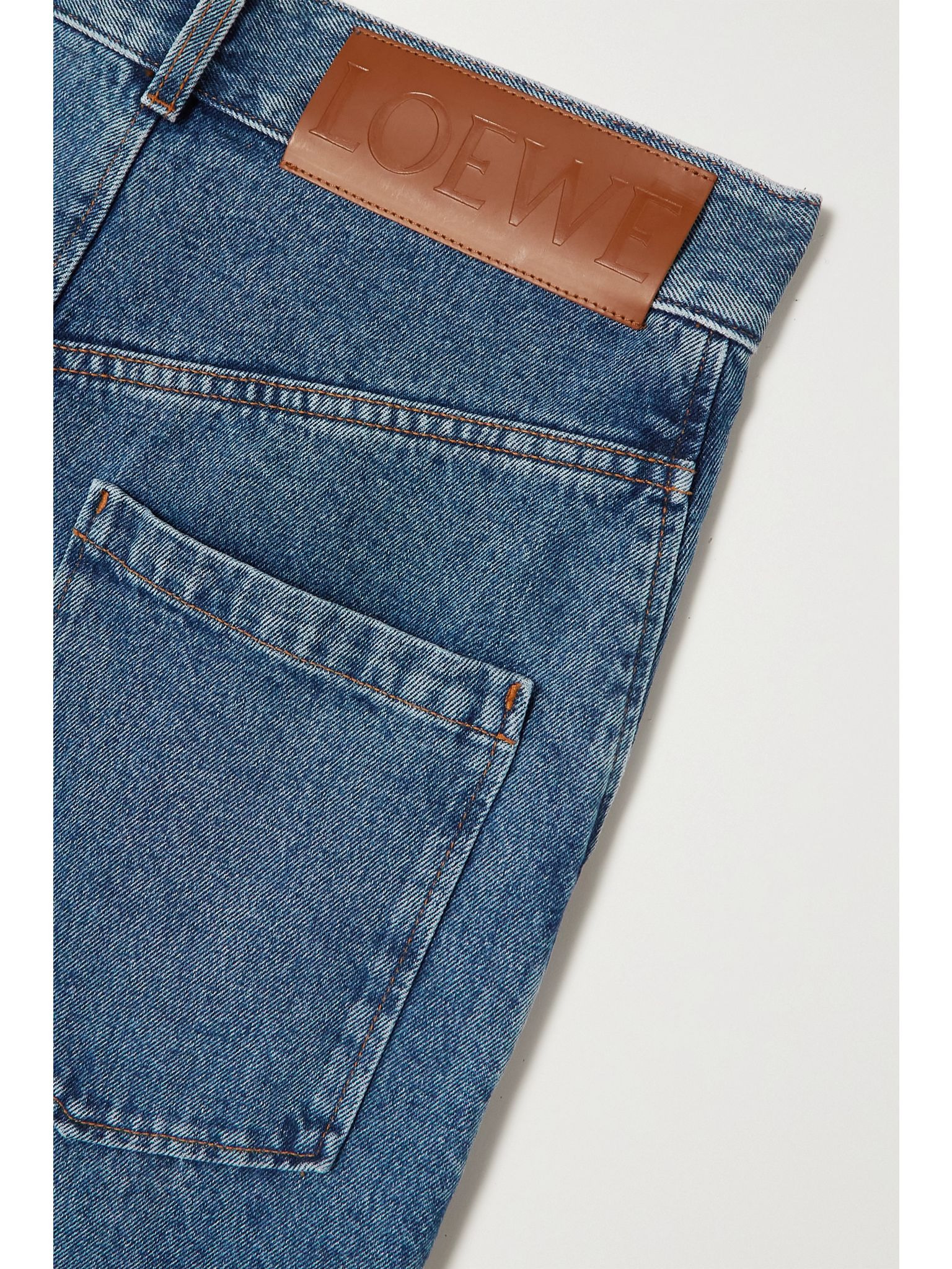 Anagram Baggy appliquéd high-rise wide-leg jeans Mid denim - 5