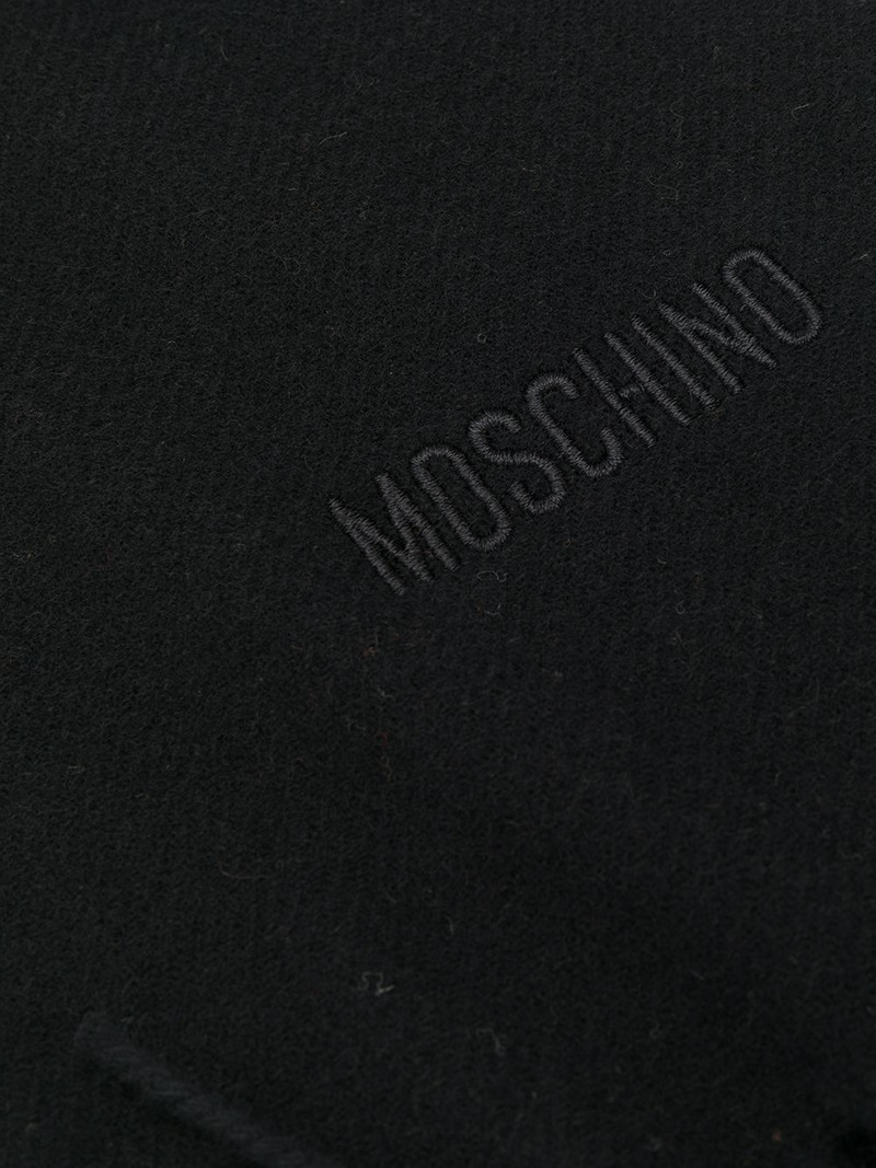 logo-embroidered fringed scarf 3