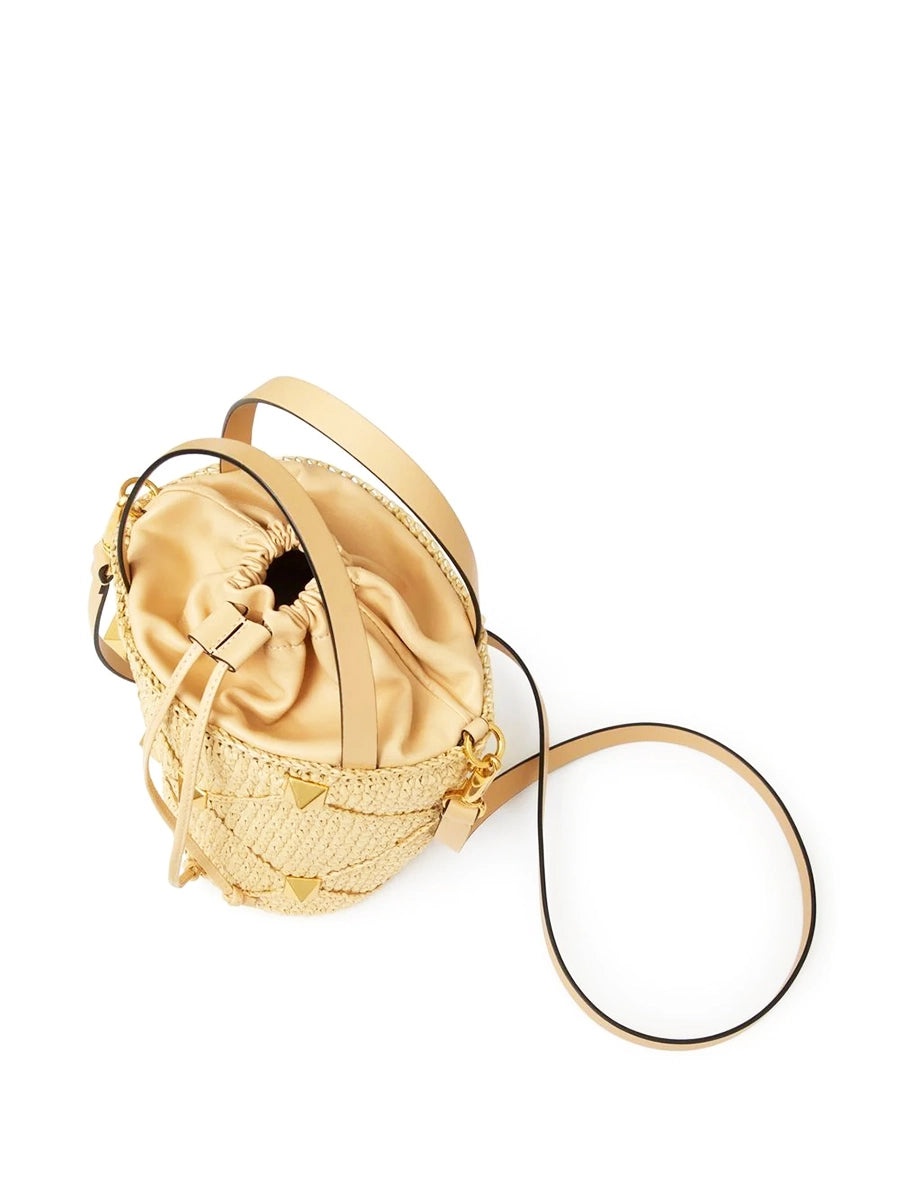 Roman Stud Raffia Bucket Bag - 5