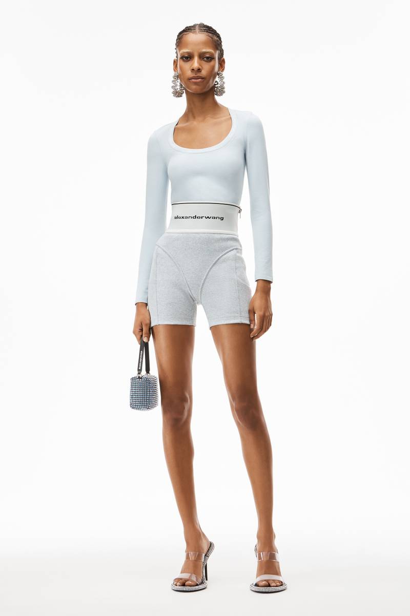 Alexander Wang LOGO JACQUARD TOP IN STRETCH KNIT outlook