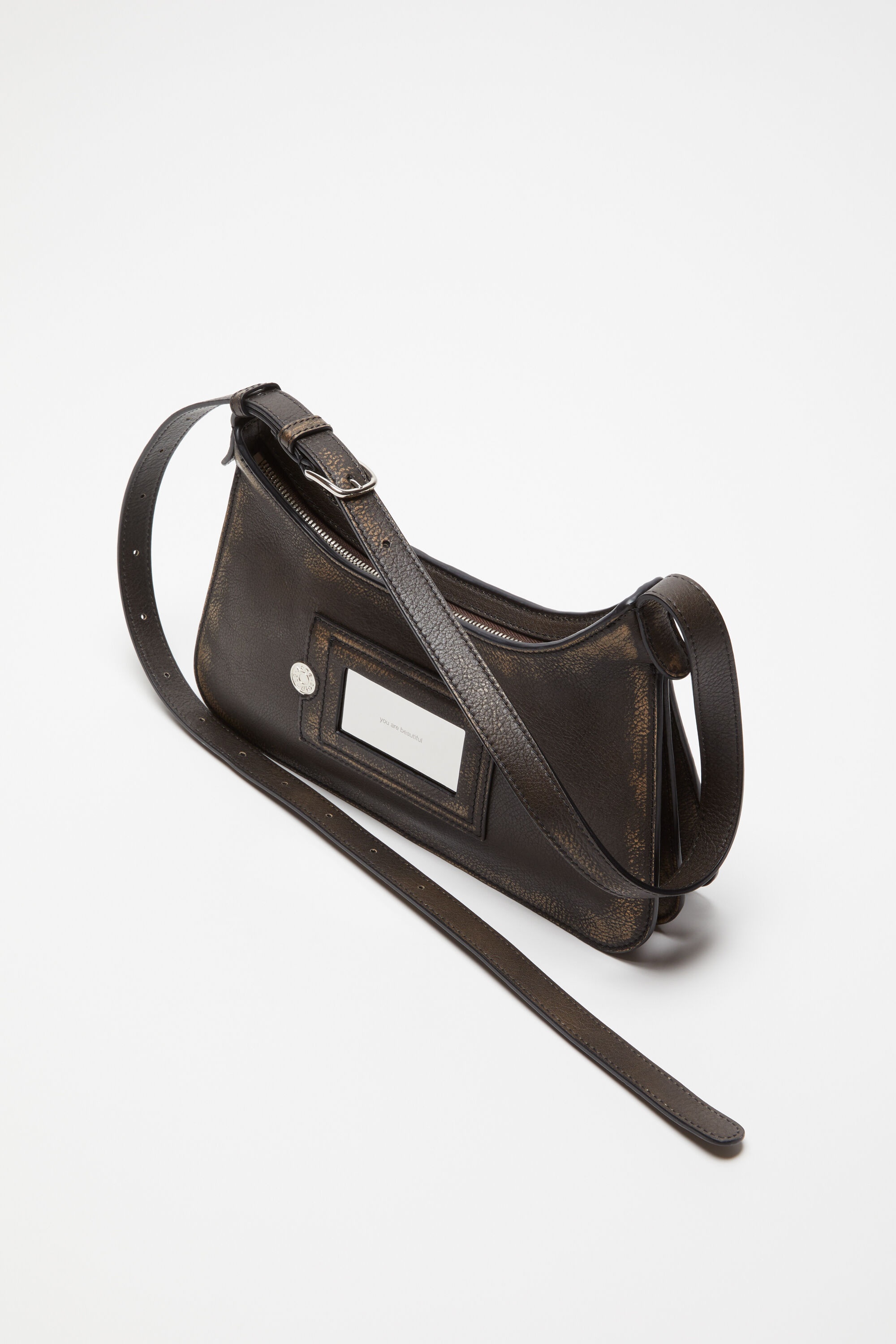 Platt mini shoulder bag - Dark brown/beige - 3