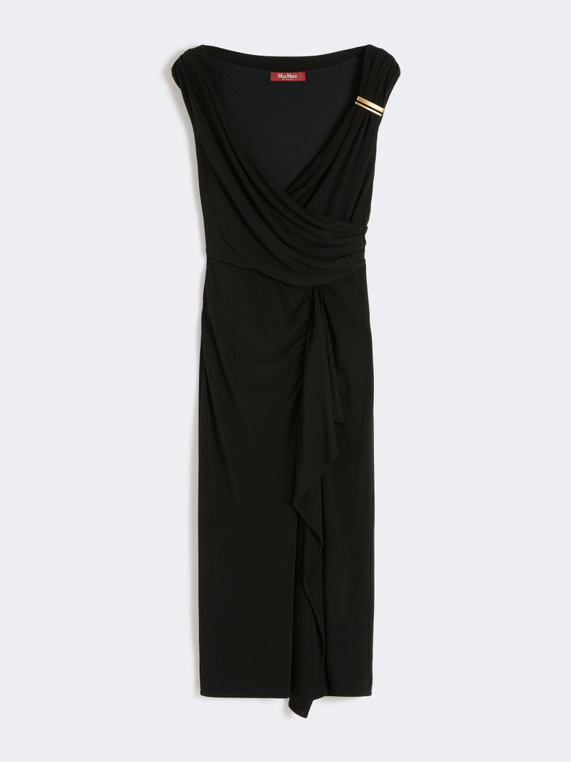 AUREO Viscose jersey midi dress - BLACK 1