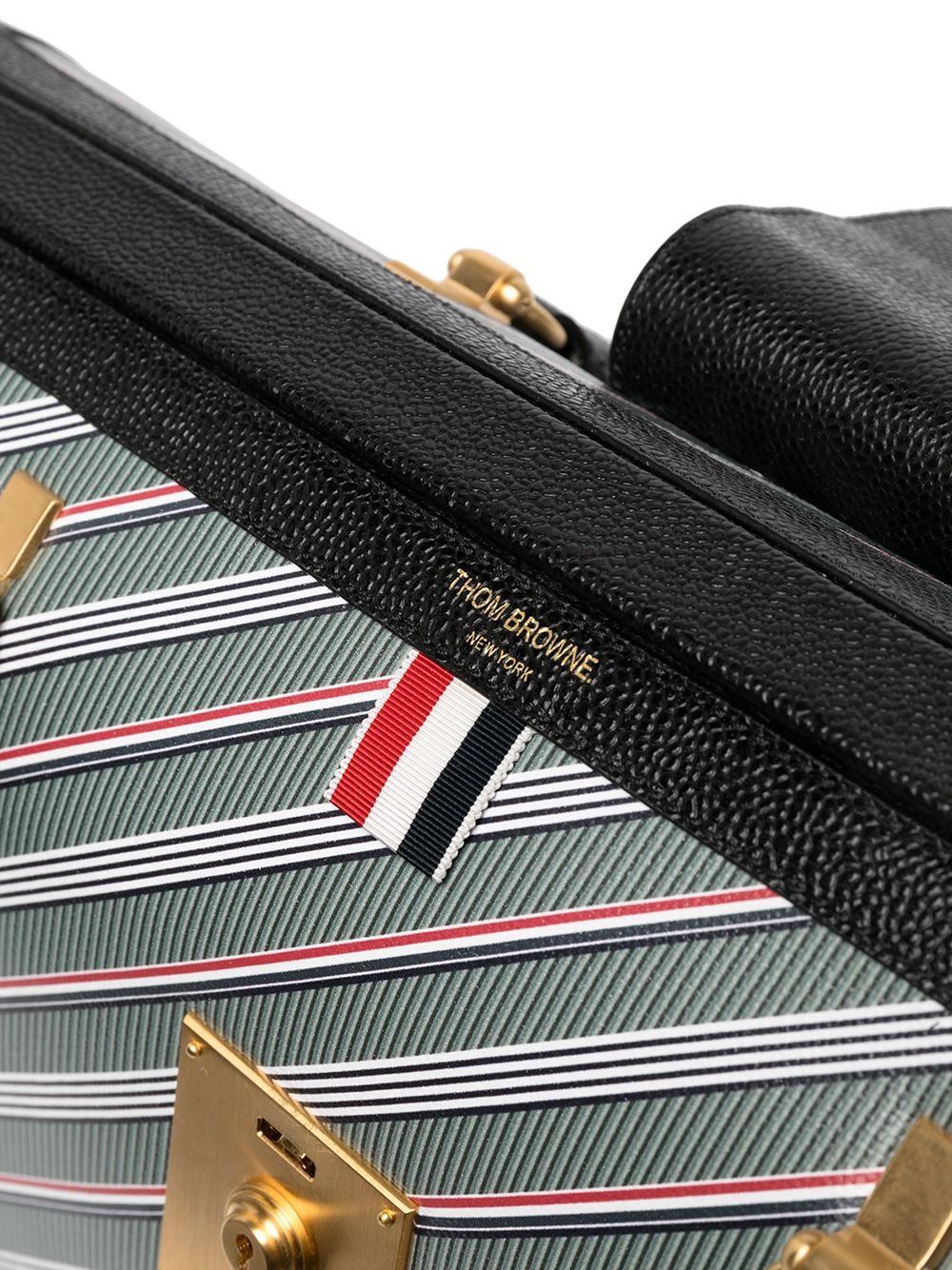 diagonal-stripe briefcase - 4