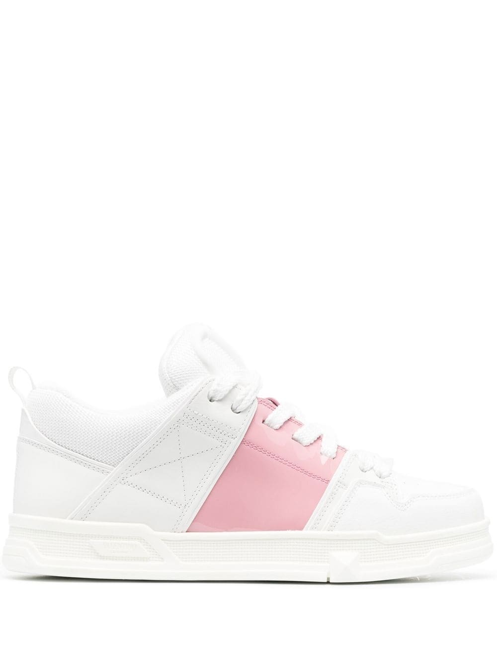 embossed-logo leather trainers - 1