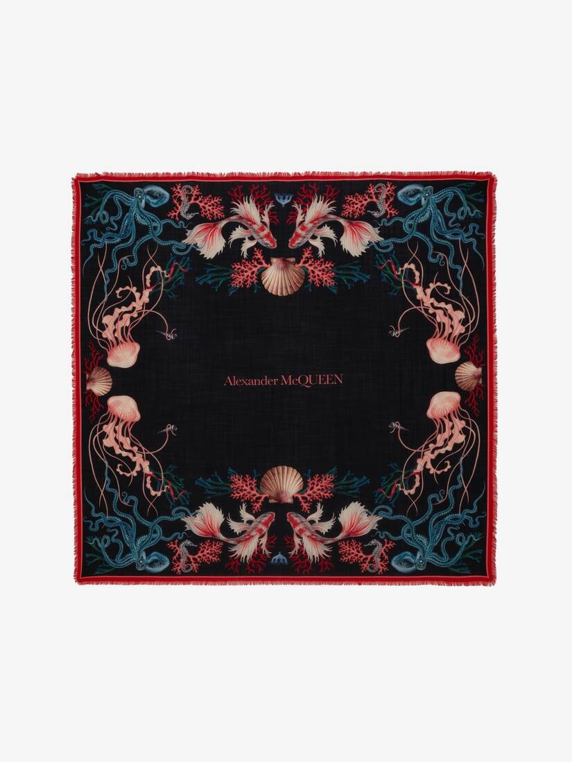 Underwater Logo Shawl in Navy/pink - 1