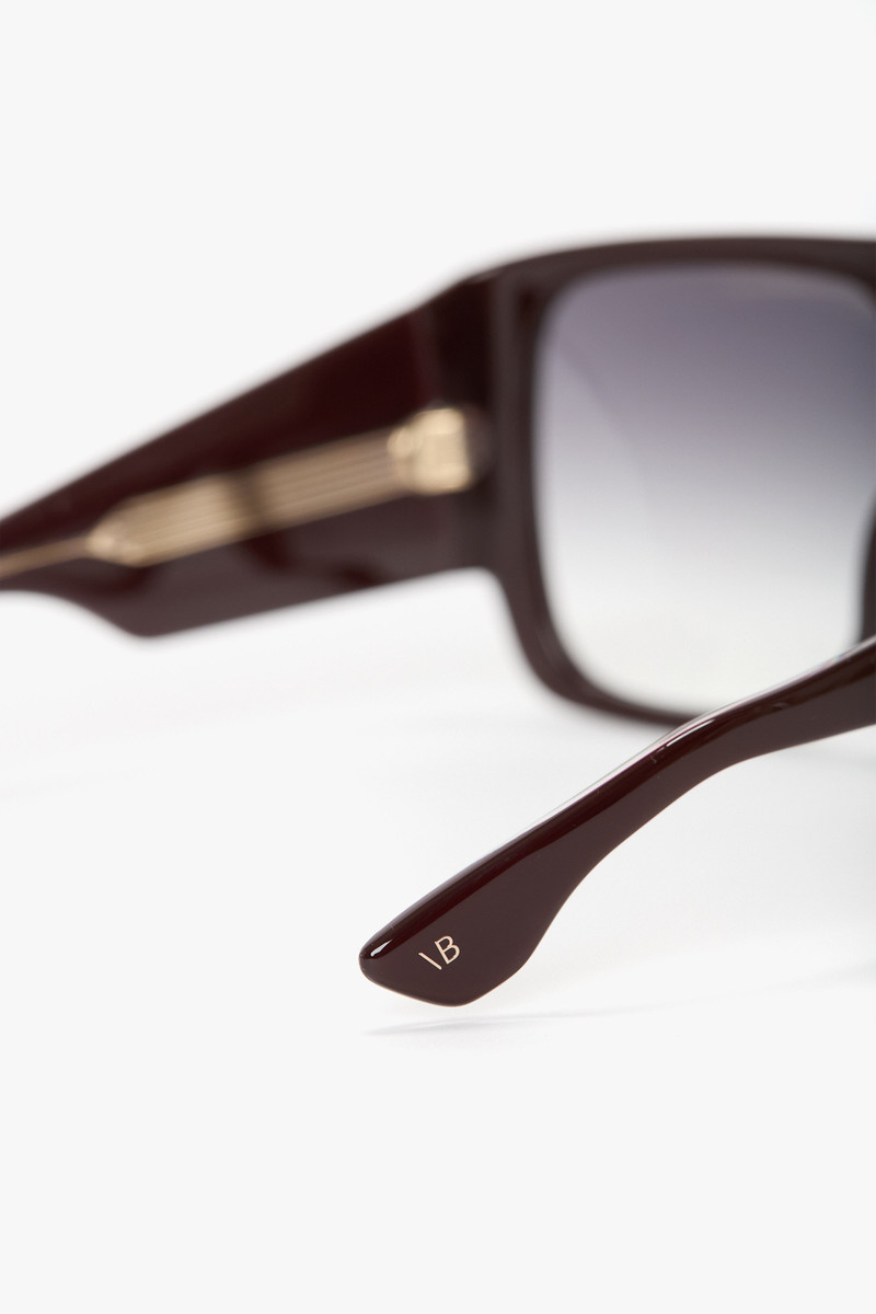 Oversized Soft Square Acetate Frame In Burgundy 5