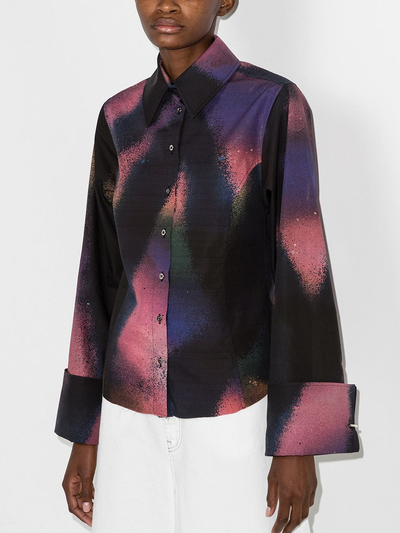 MARQUES’ALMEIDA abstract print turn cuffs shirt outlook