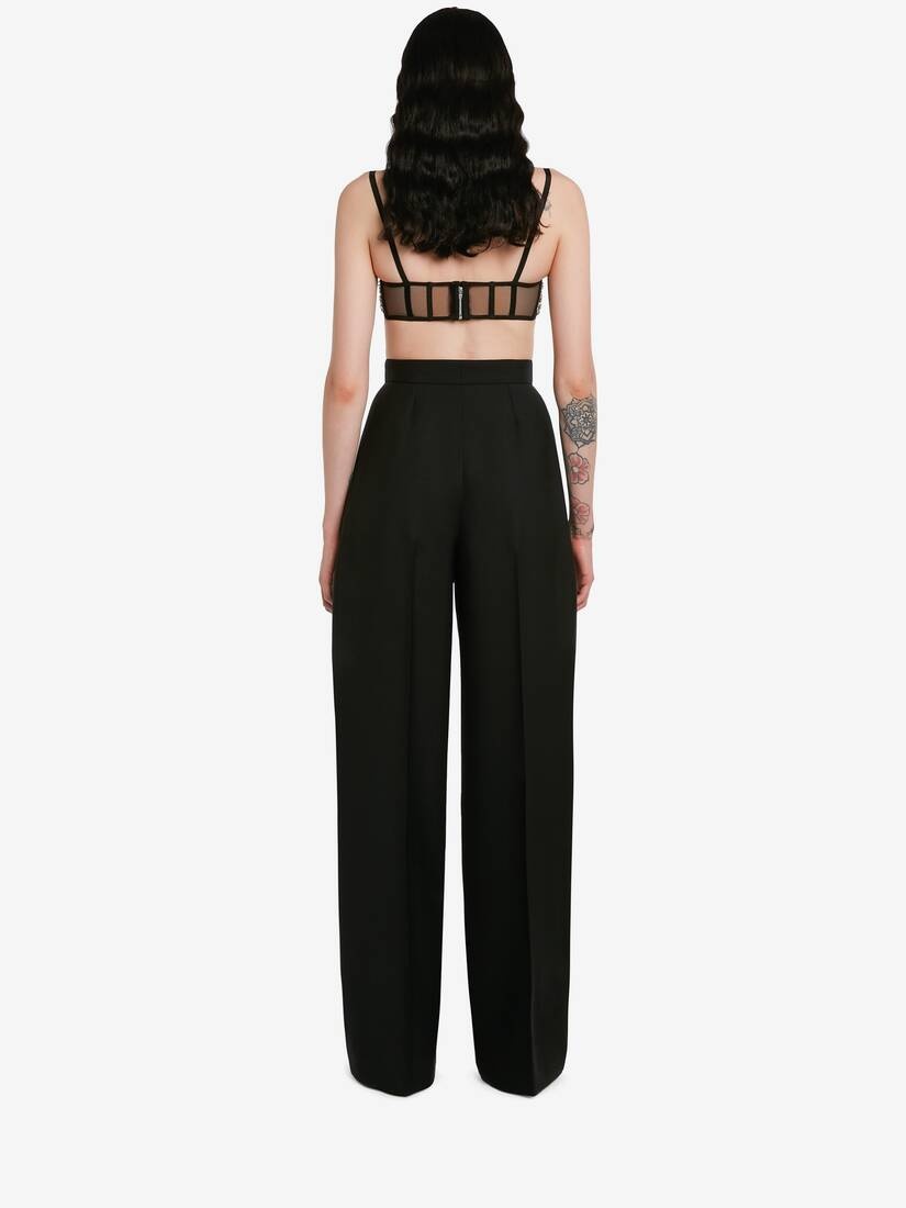 Women's Mycelium Embroidery Bandeau Top in Black - 4