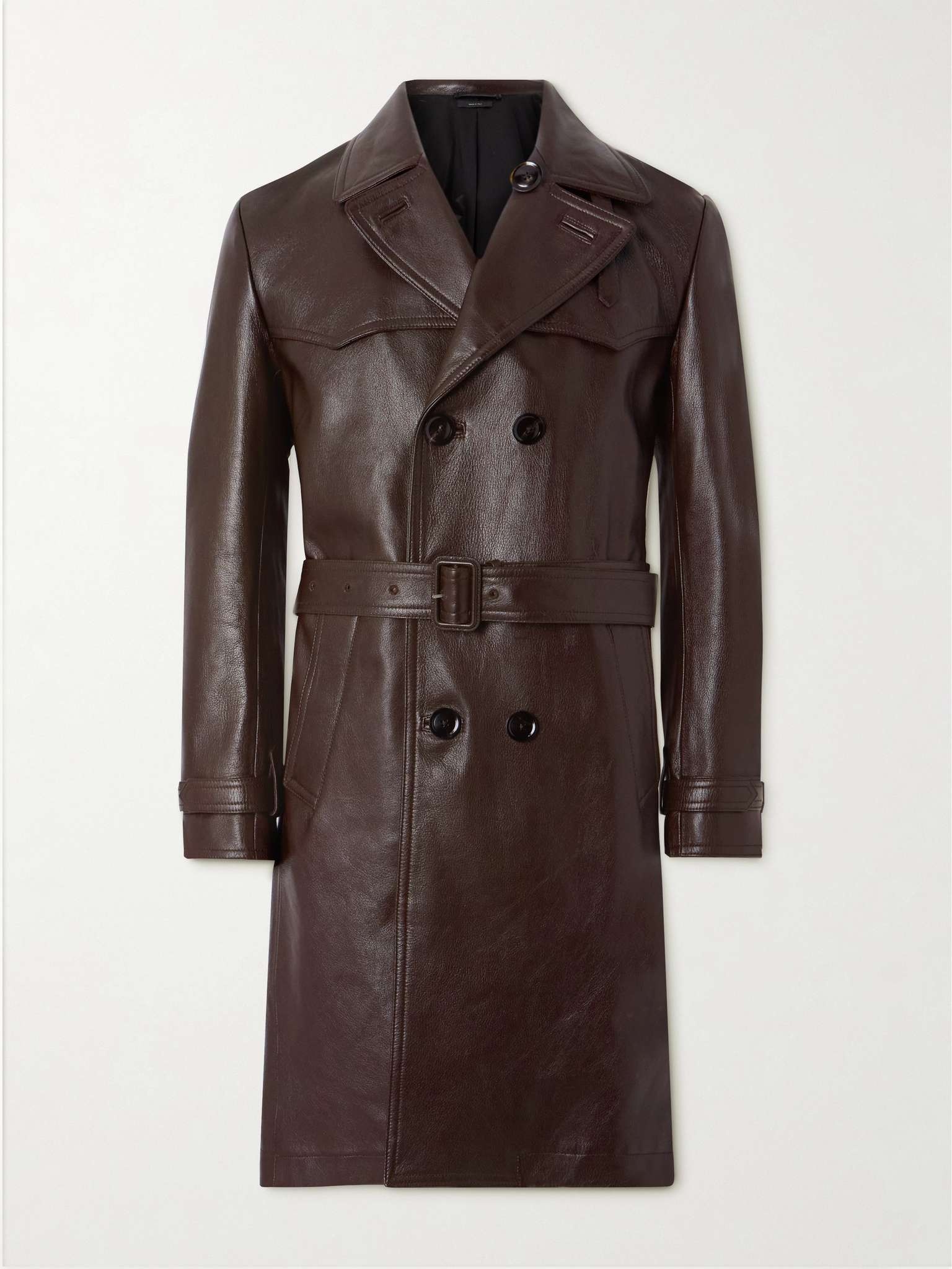 TOM FORD Double Breasted Leather Trench Coat REVERSIBLE
