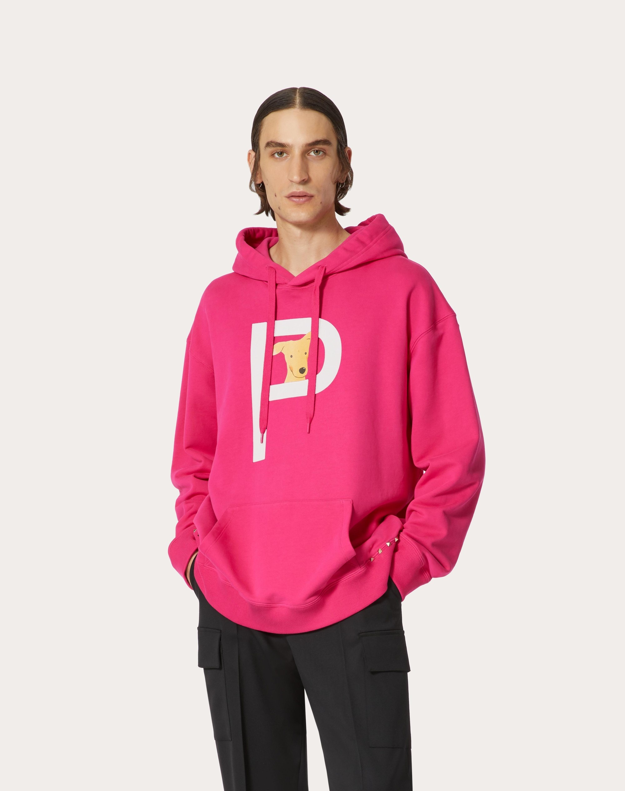 VALENTINO GARAVANI ROCKSTUD PET CUSTOMISABLE UNISEX HOODED SWEATSHIRT - 5
