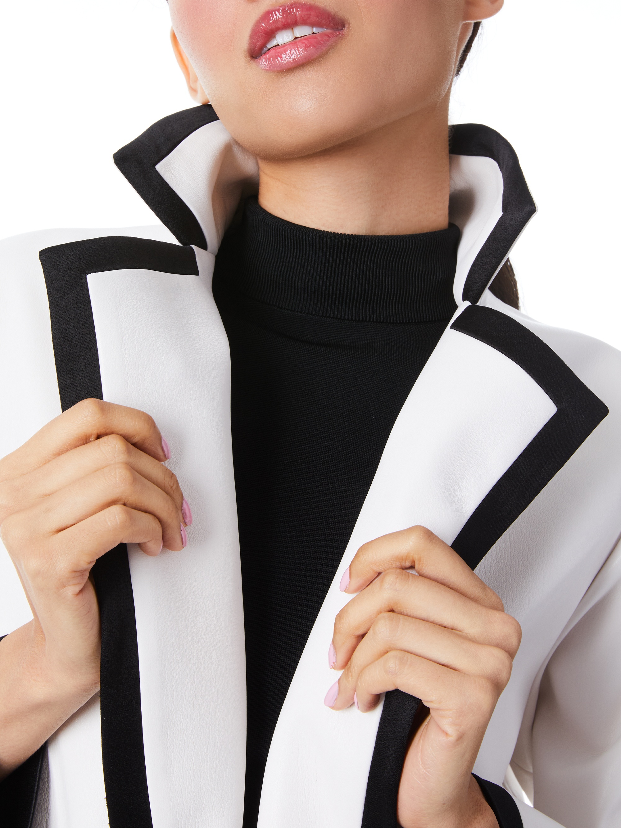 SABRA COMBINATION VEGAN LEATHER TRENCH COAT - 5