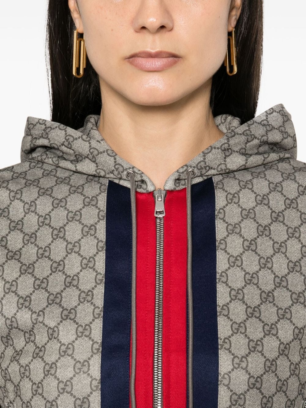 GG-logo zip-up cropped jacket - 5