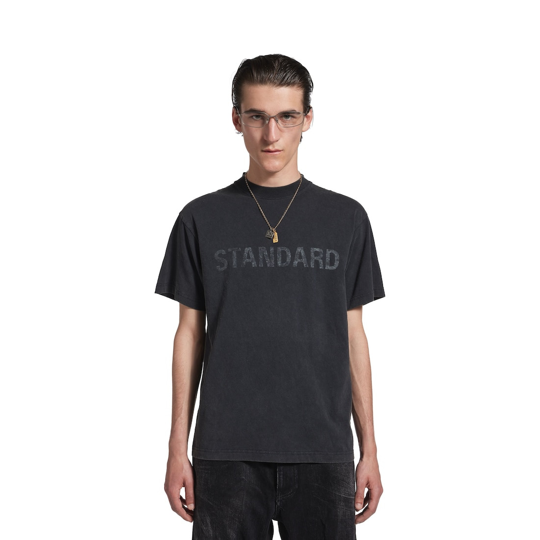 Men's Standard T-shirt Regular Fit in Black Faded - 5