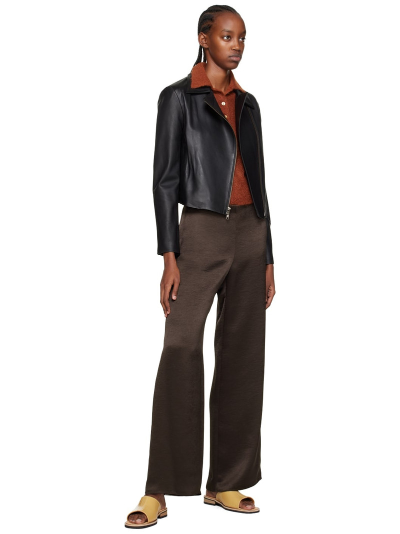 Vince Black Asymmetric Leather Jacket outlook