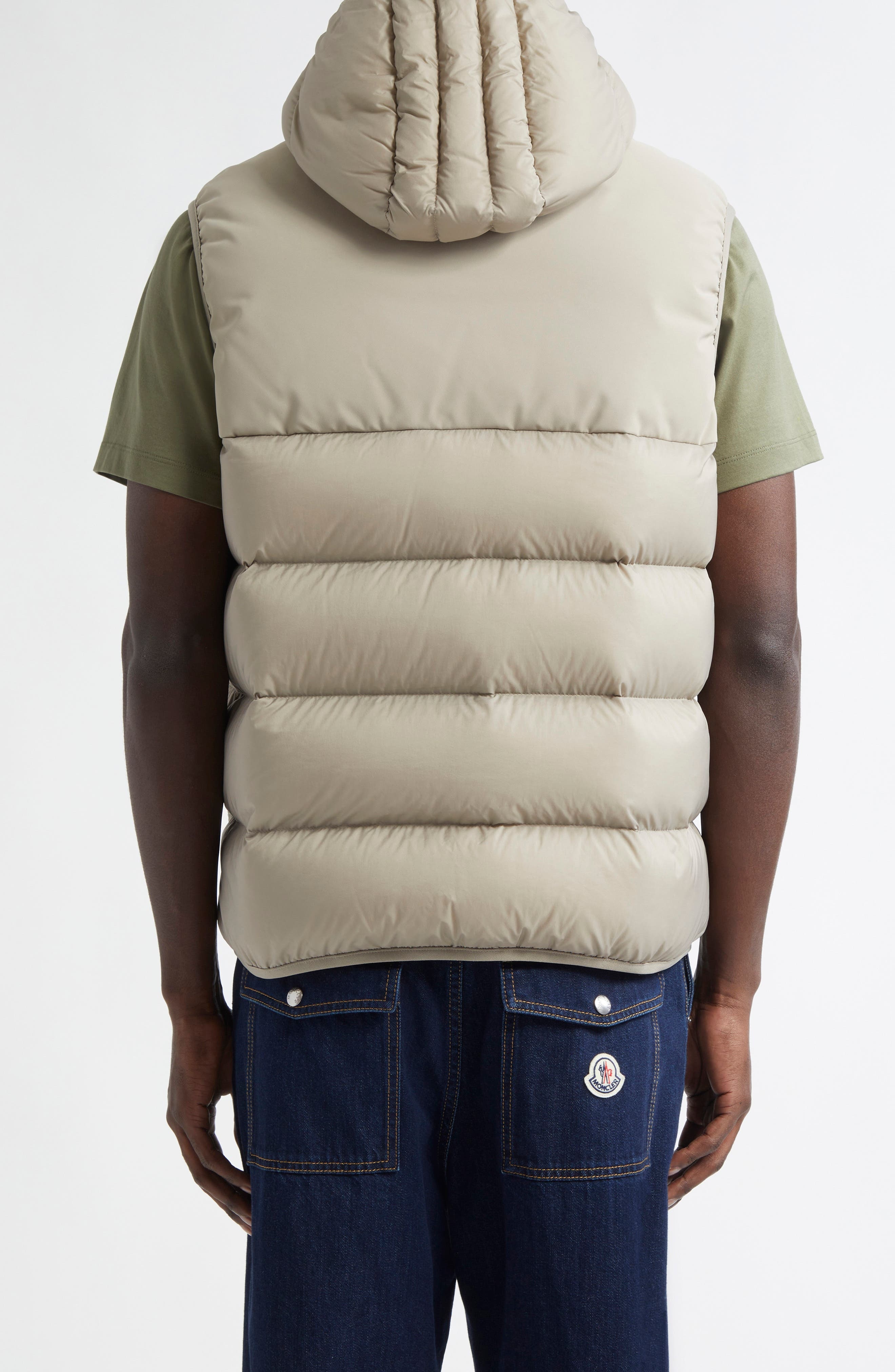 Moncler Bresse Hooded Down Puffer Vest in Sand Beige at Nordstrom - 2