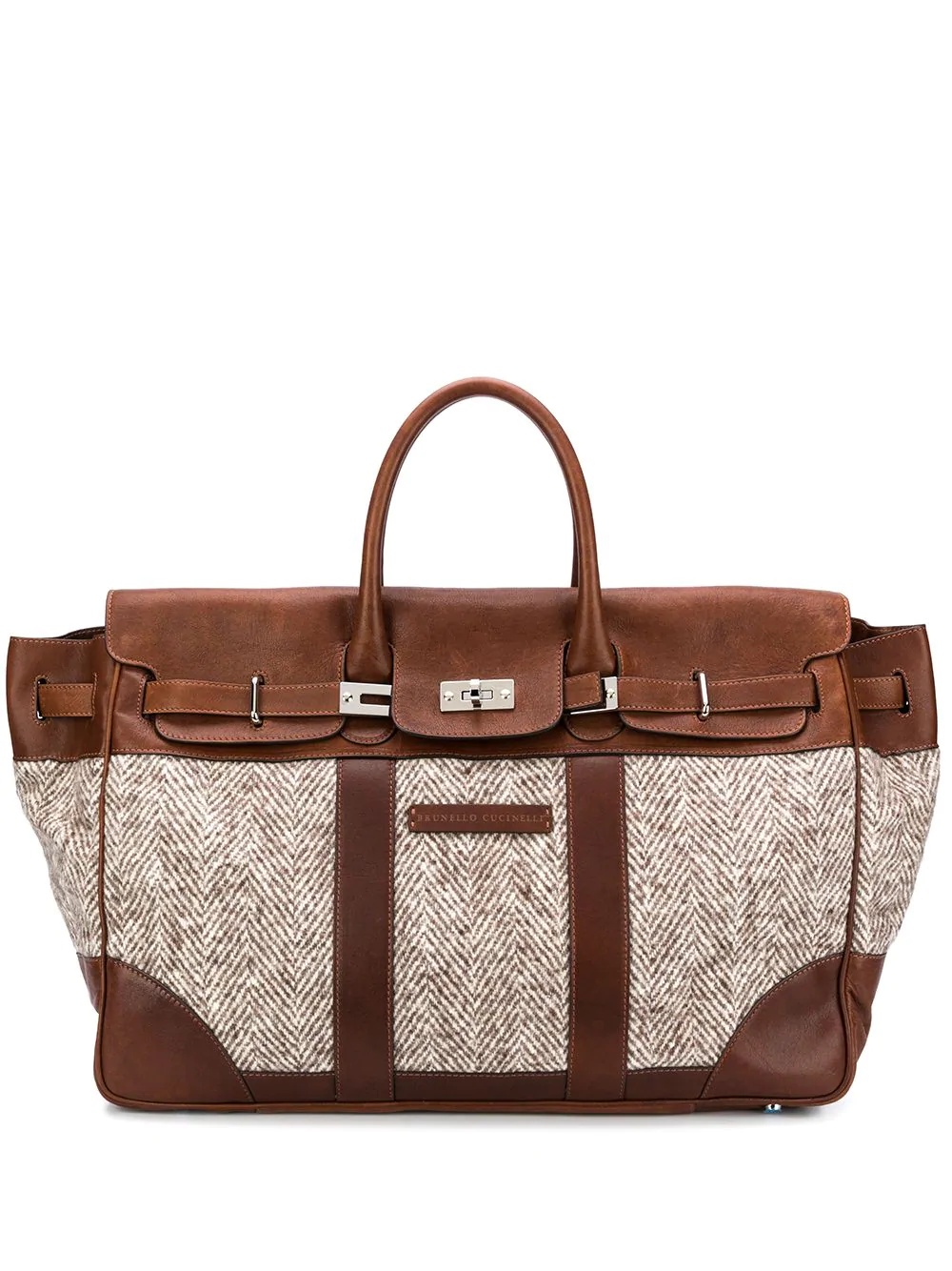 panelled logo patch holdall - 1