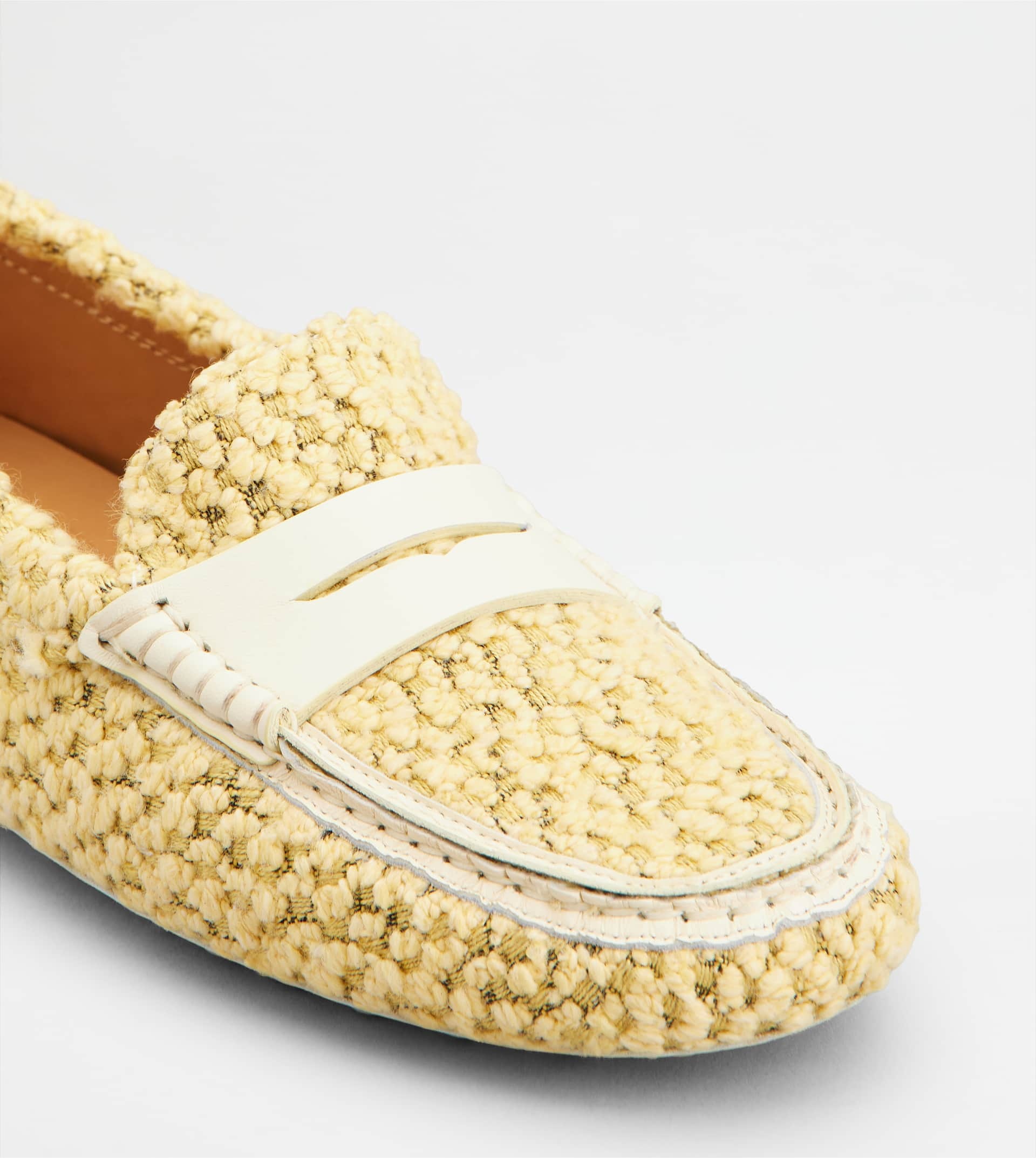 GOMMINO DRIVING SHOES IN FABRIC AND LEATHER - YELLOW - 6